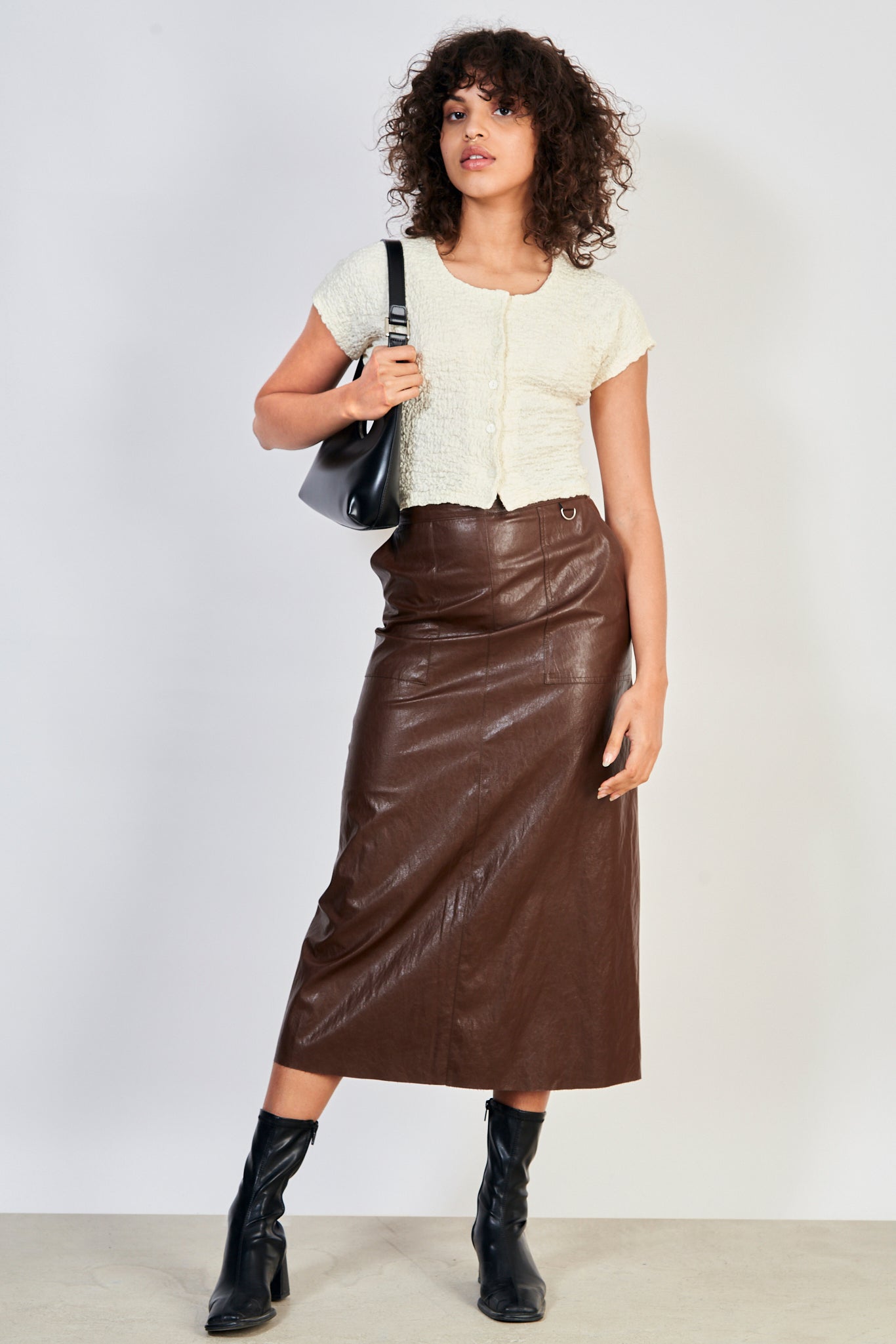 Cream button front short sleeved top_4