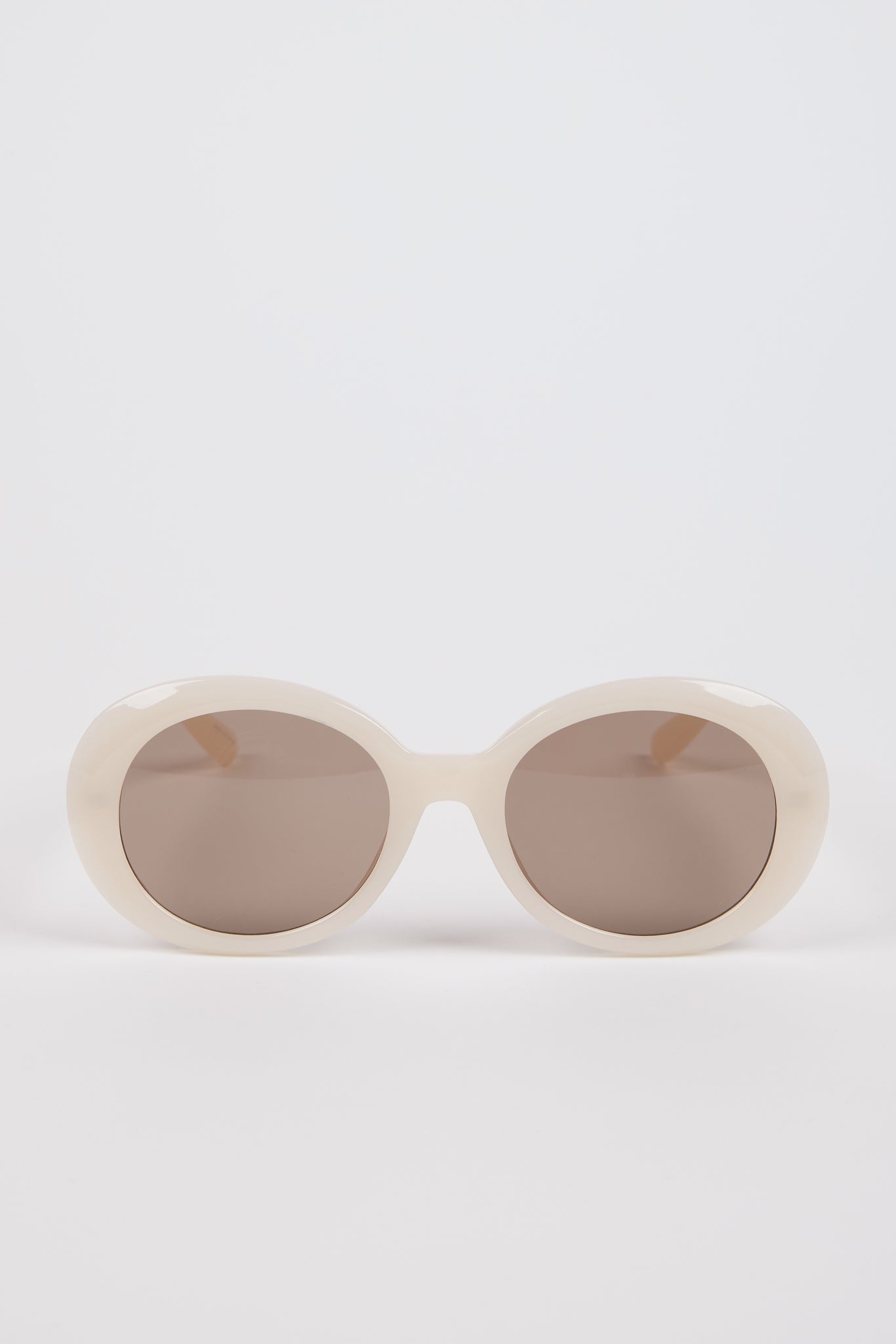 Cream and brown lens round sunglasses_1