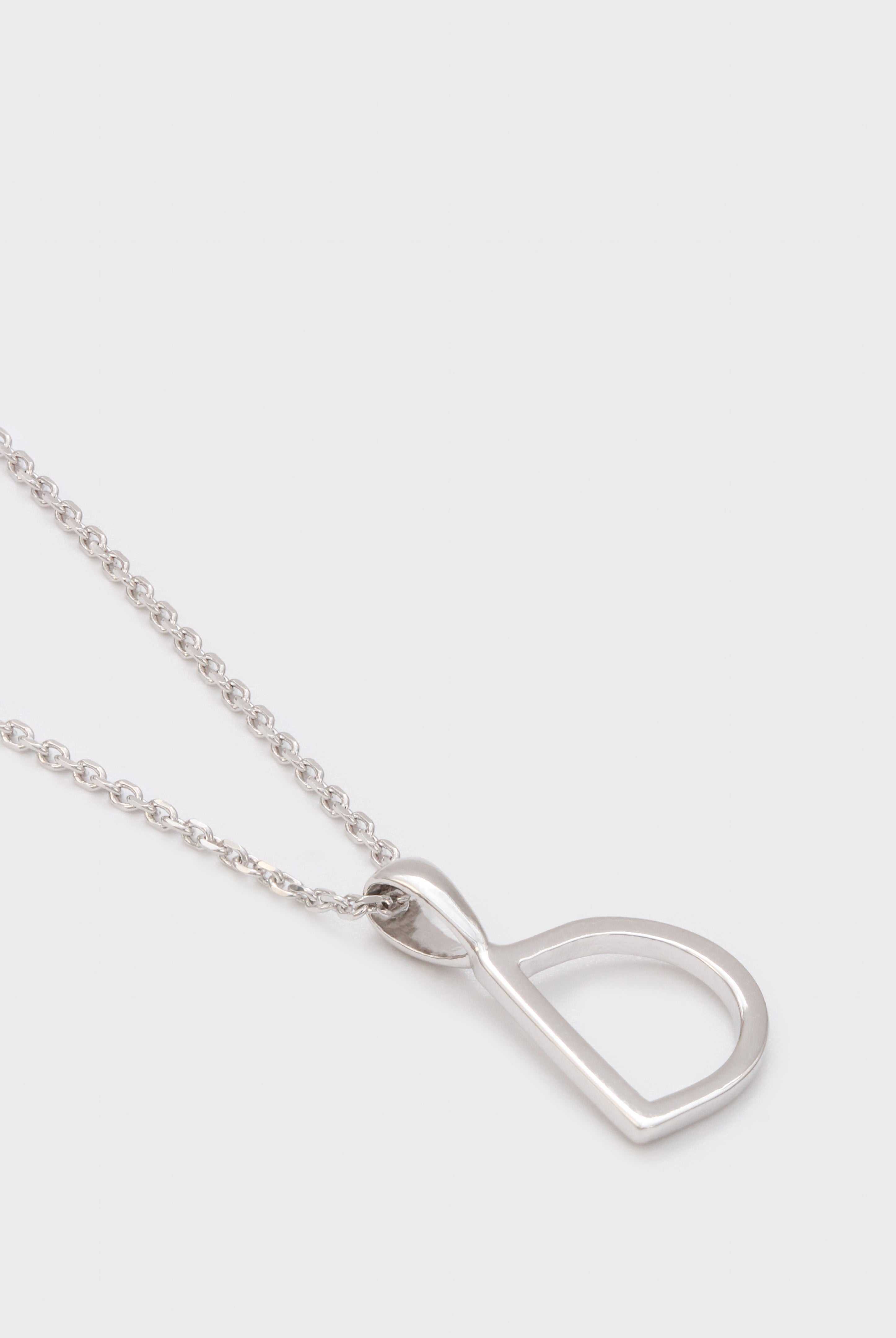 Charm necklace - Silver name initial letter 'D'_2