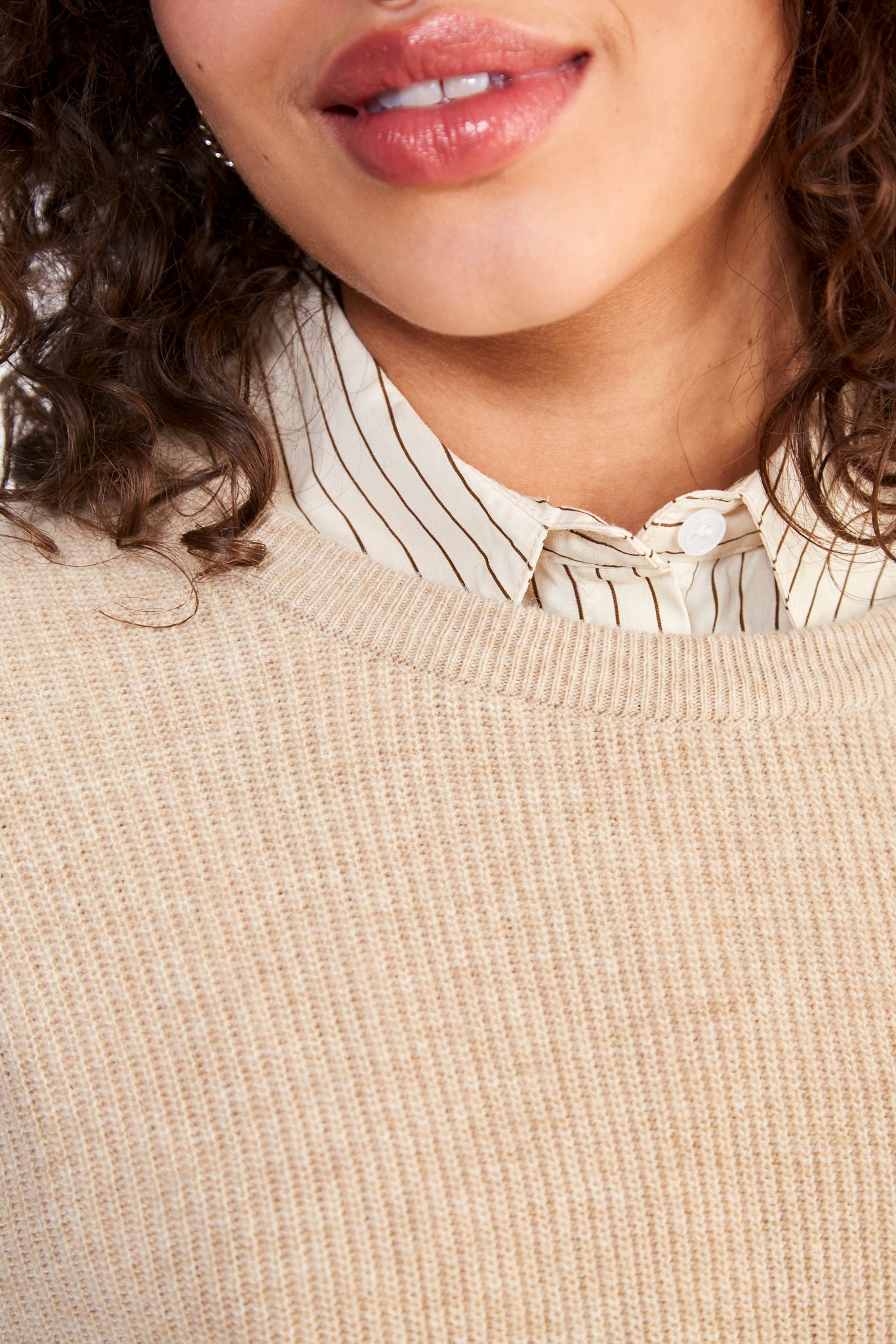 Dark beige alpaca blend ribbed jumper_4