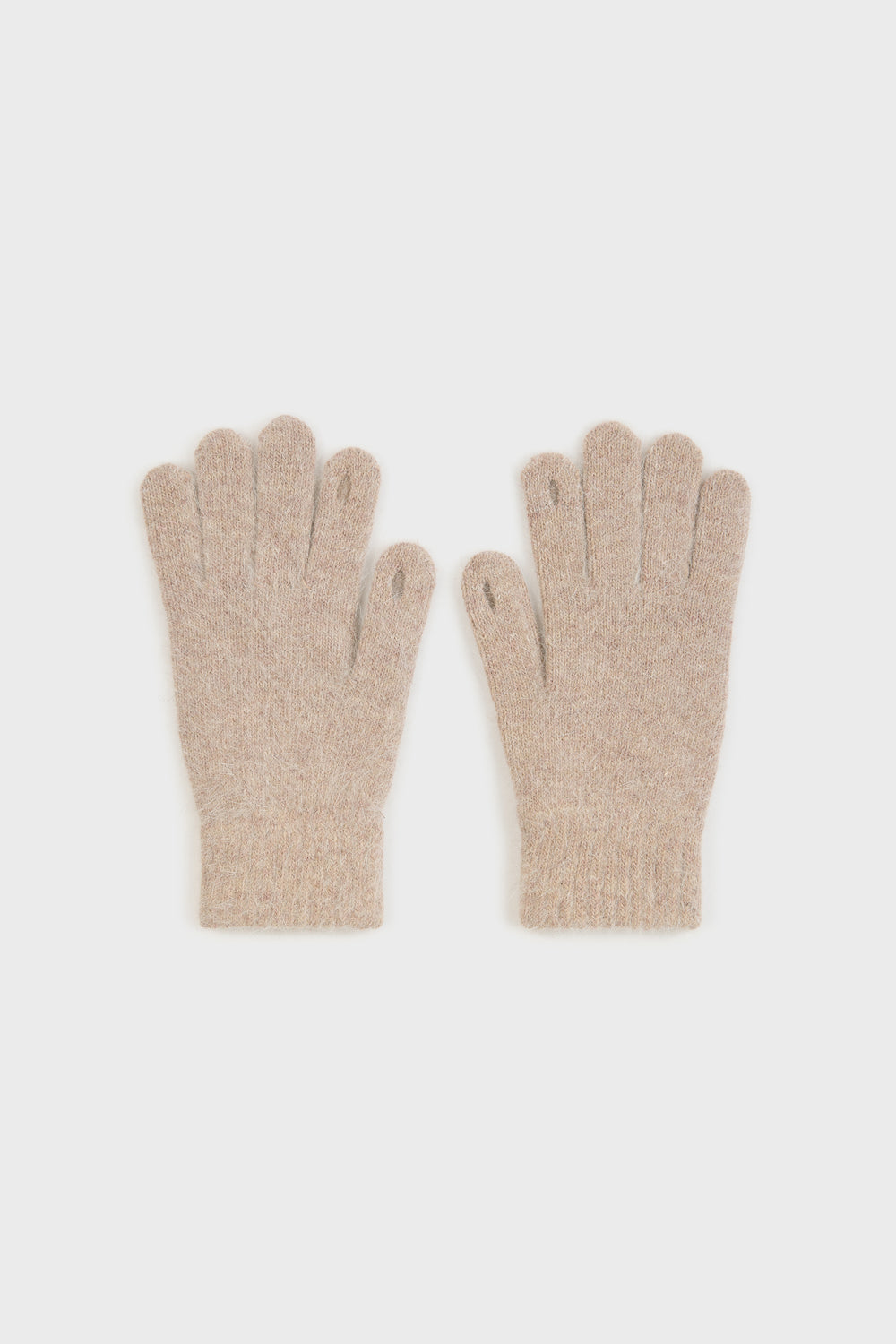 Dark beige angora wool blend gloves_2