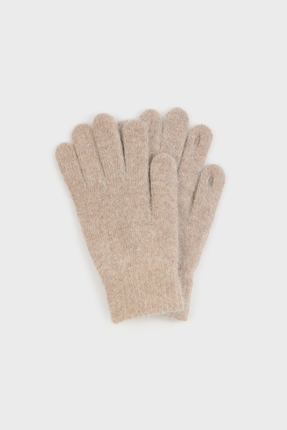 Dark beige angora wool blend gloves_3