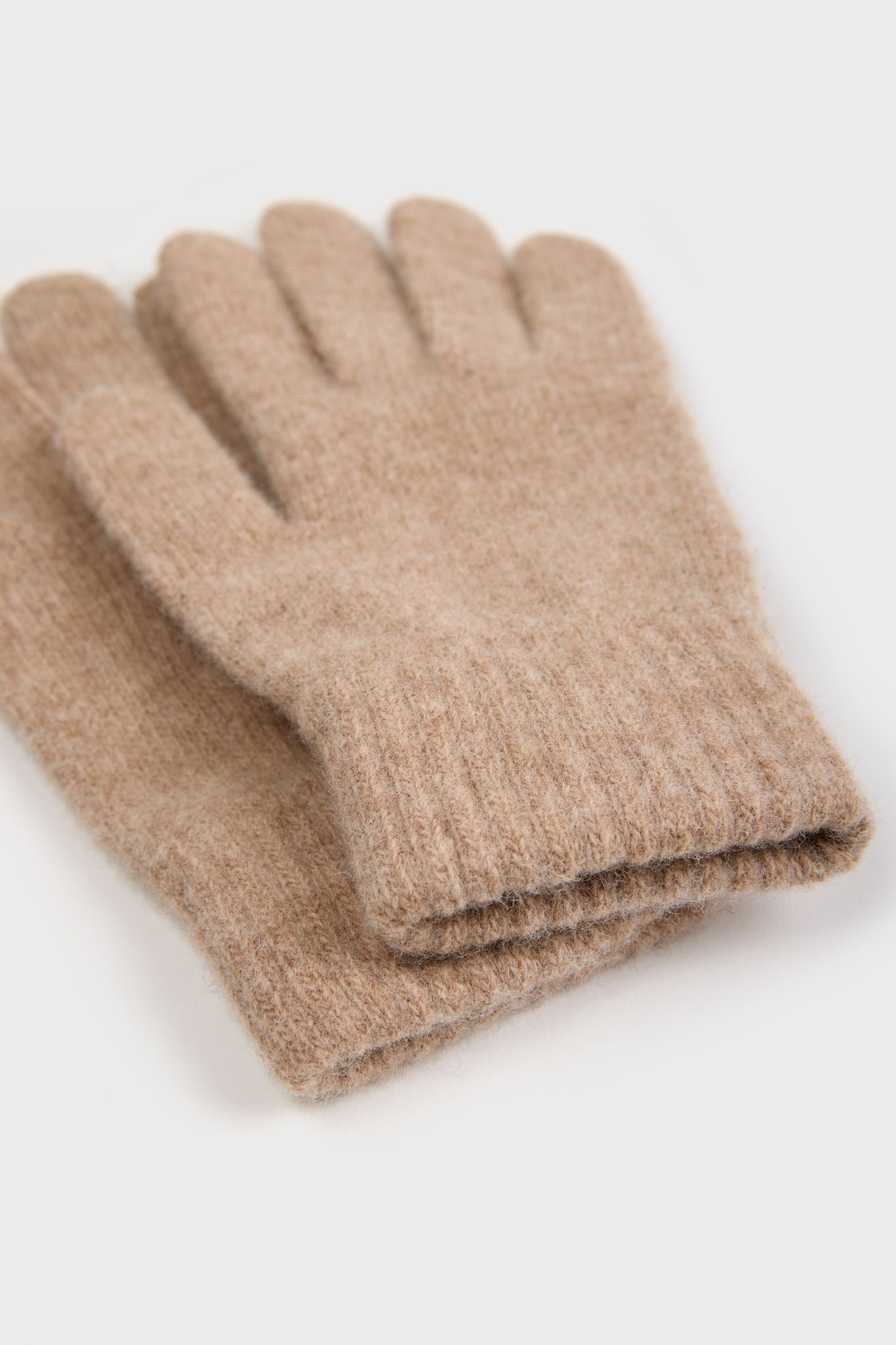 Dark beige wool blend gloves_3