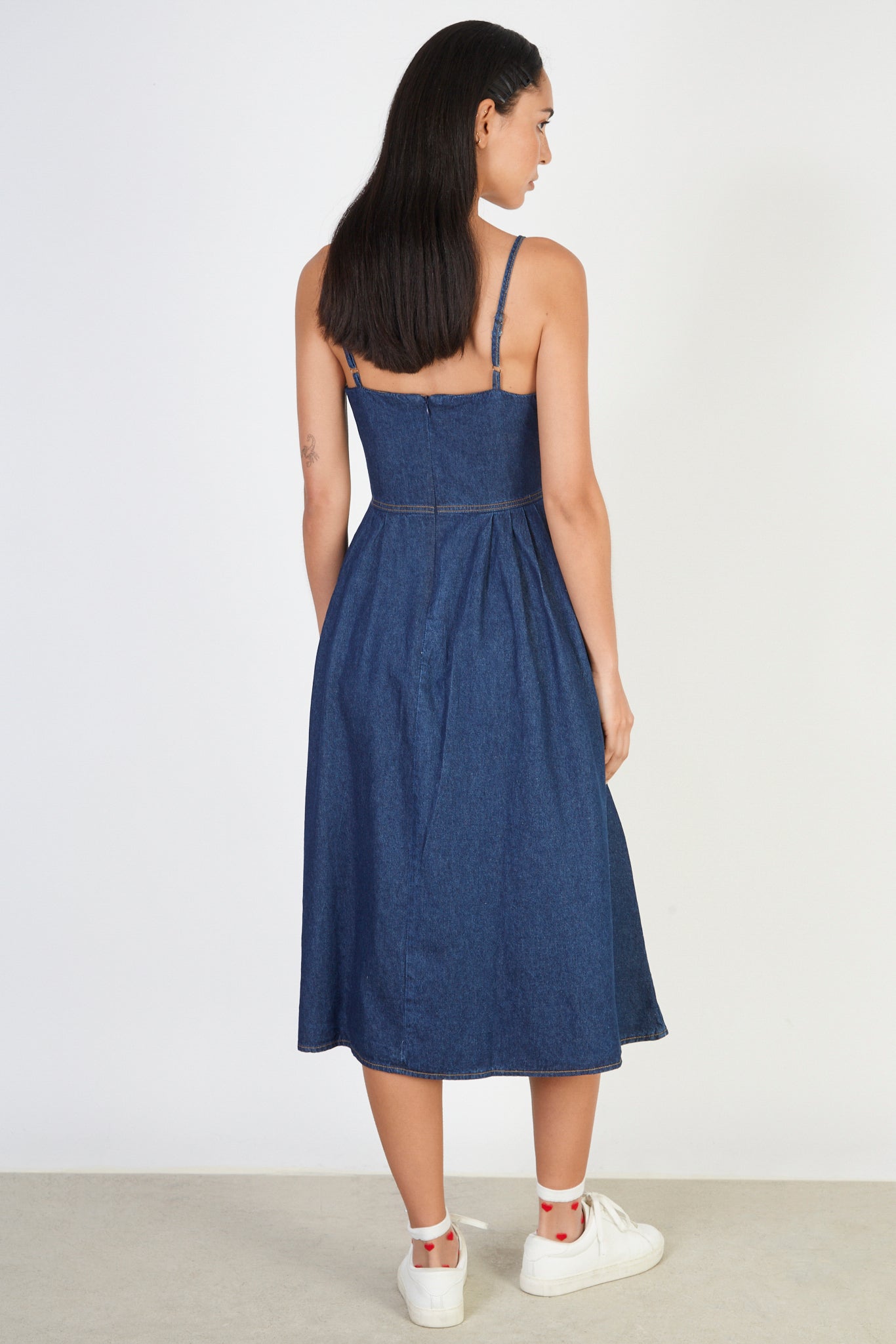 Dark blue denim corset dress_2