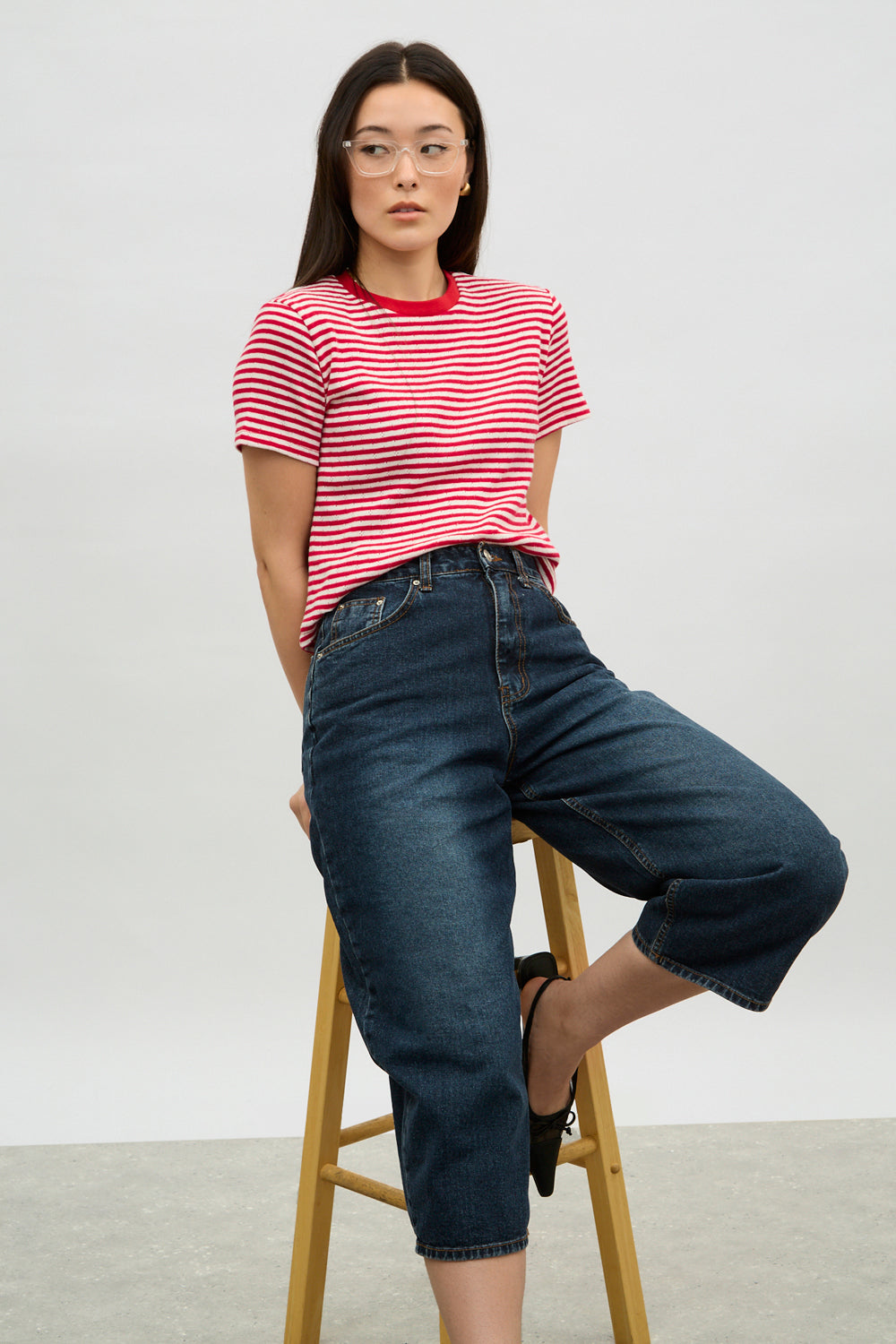 Dark blue denim culottes_5