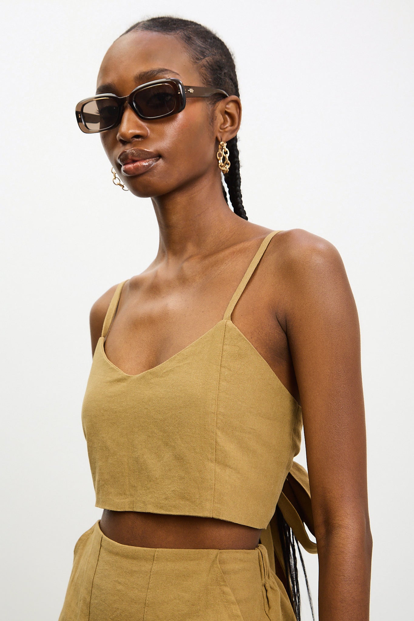 Dark camel giant tie back tank_1