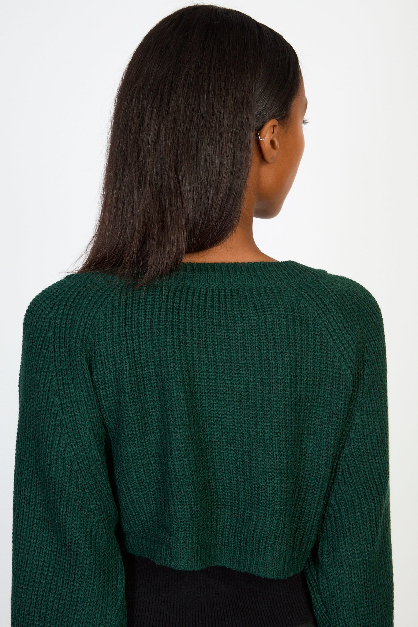 Dark green knit shrug_2