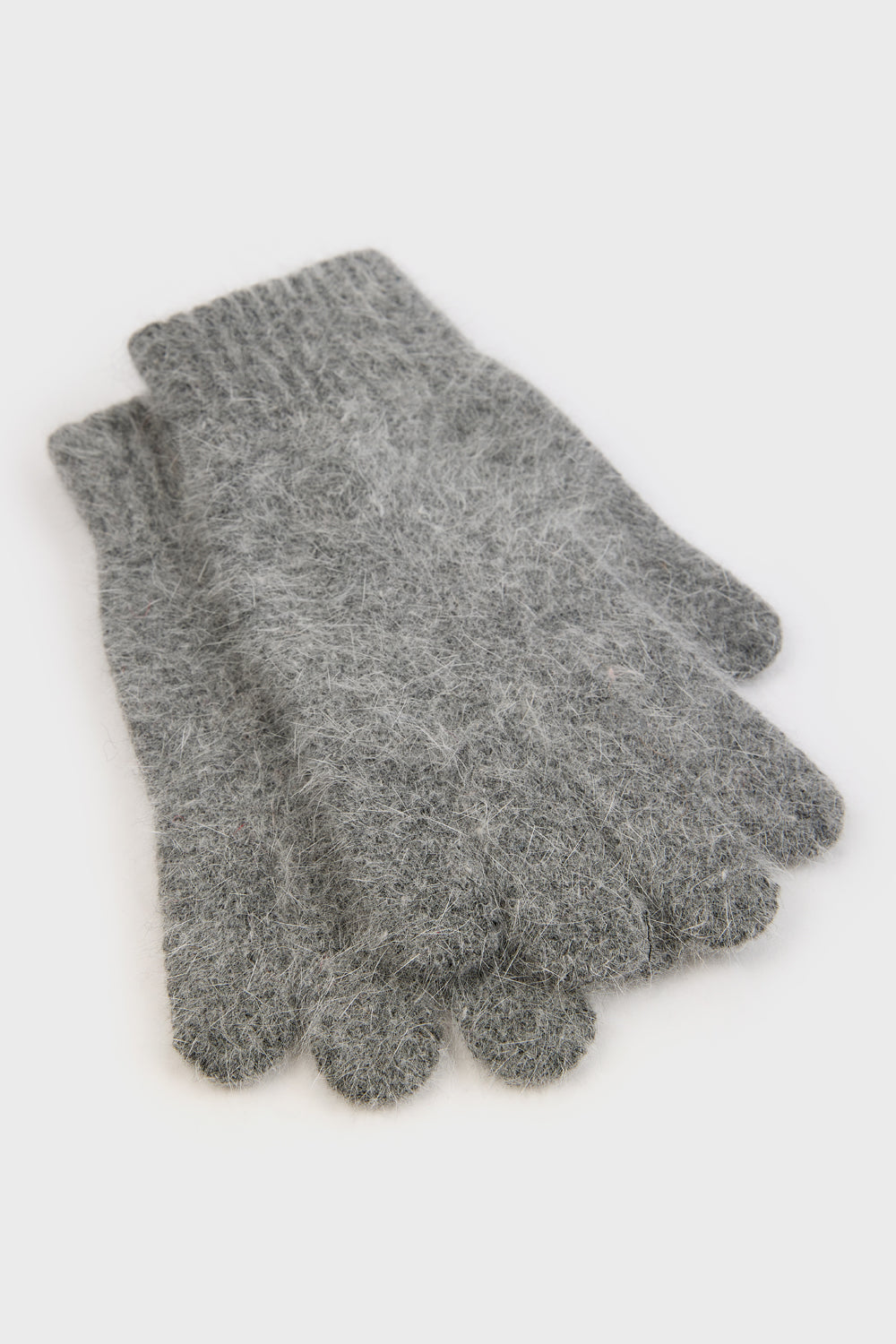Dark grey angora wool blend gloves_4