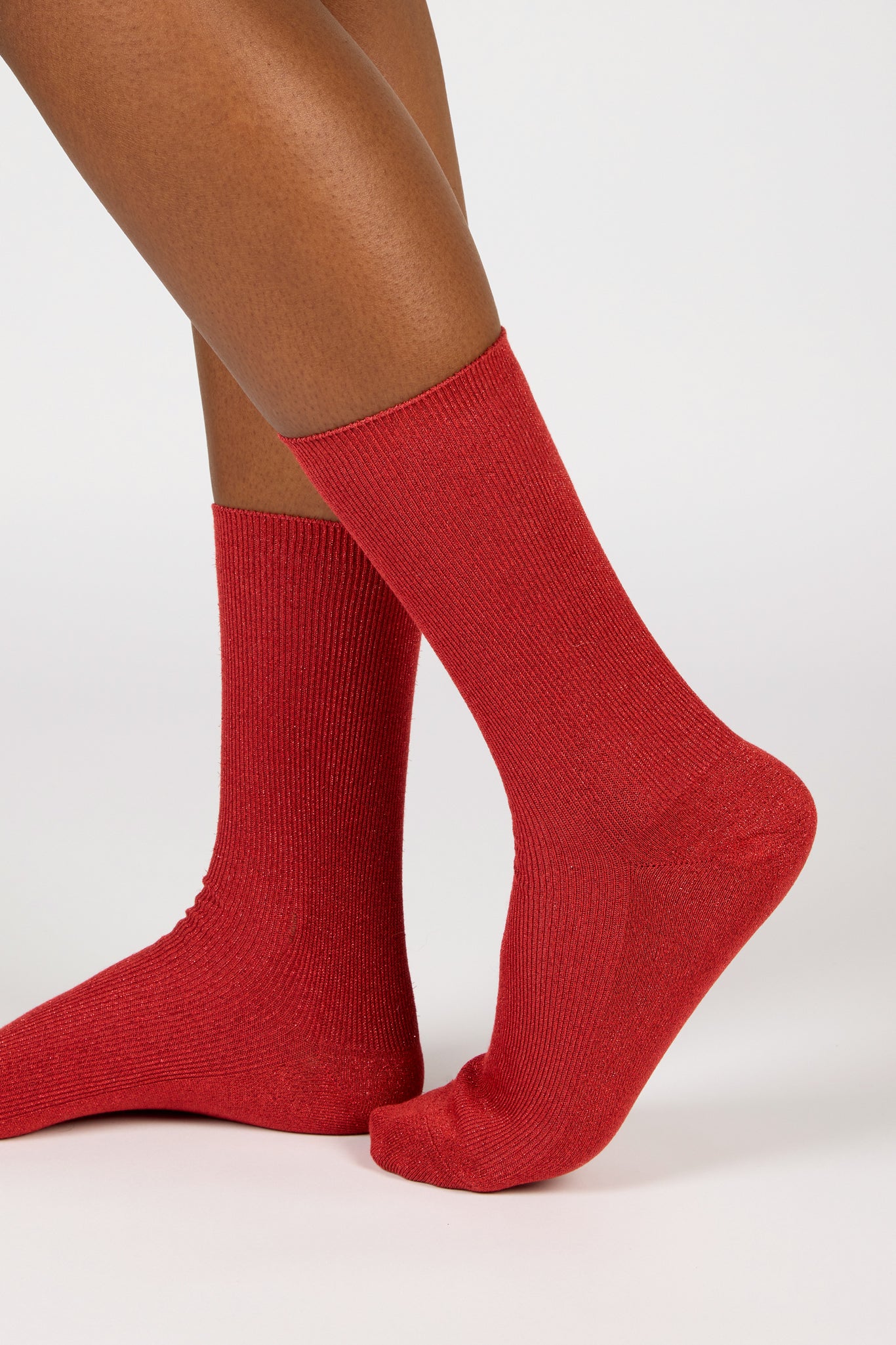 Dark red modal blend ribbed socks_3