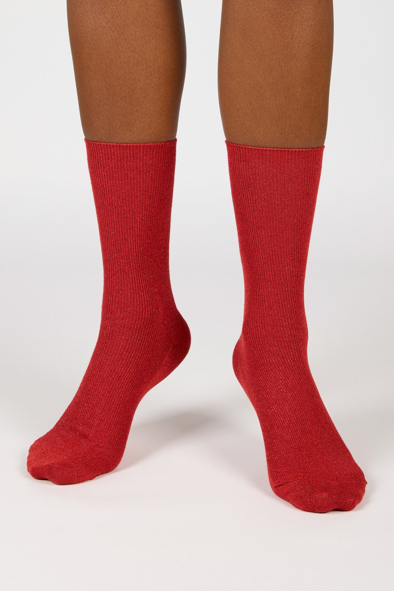 Dark red modal blend ribbed socks_4