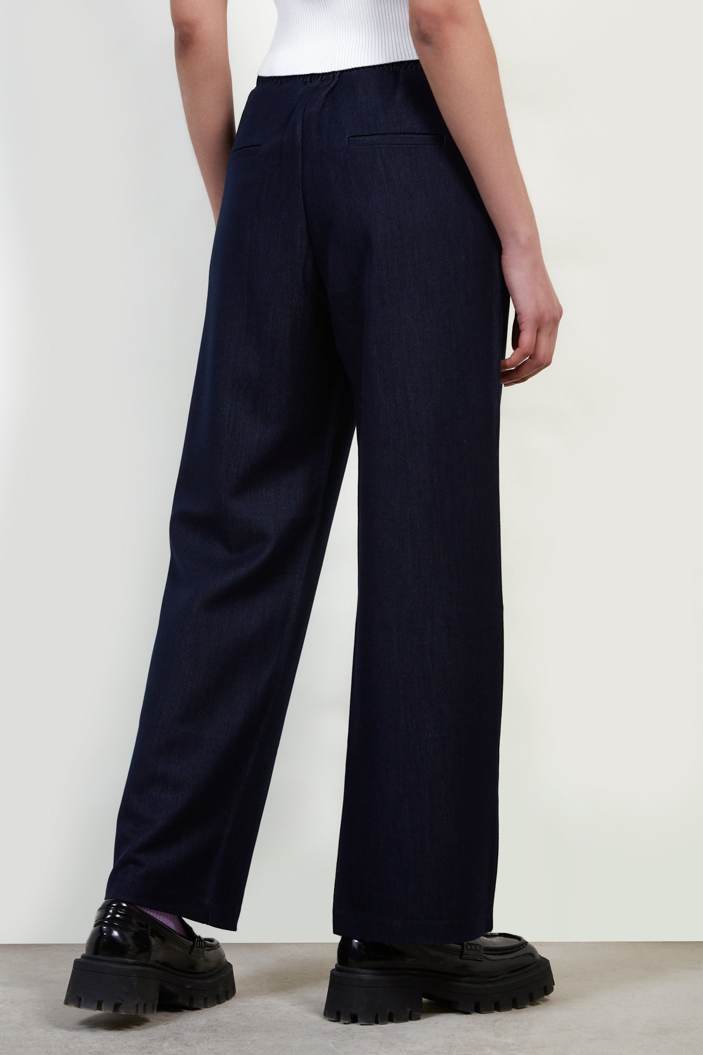 Dark denim drawstring trousers_3
