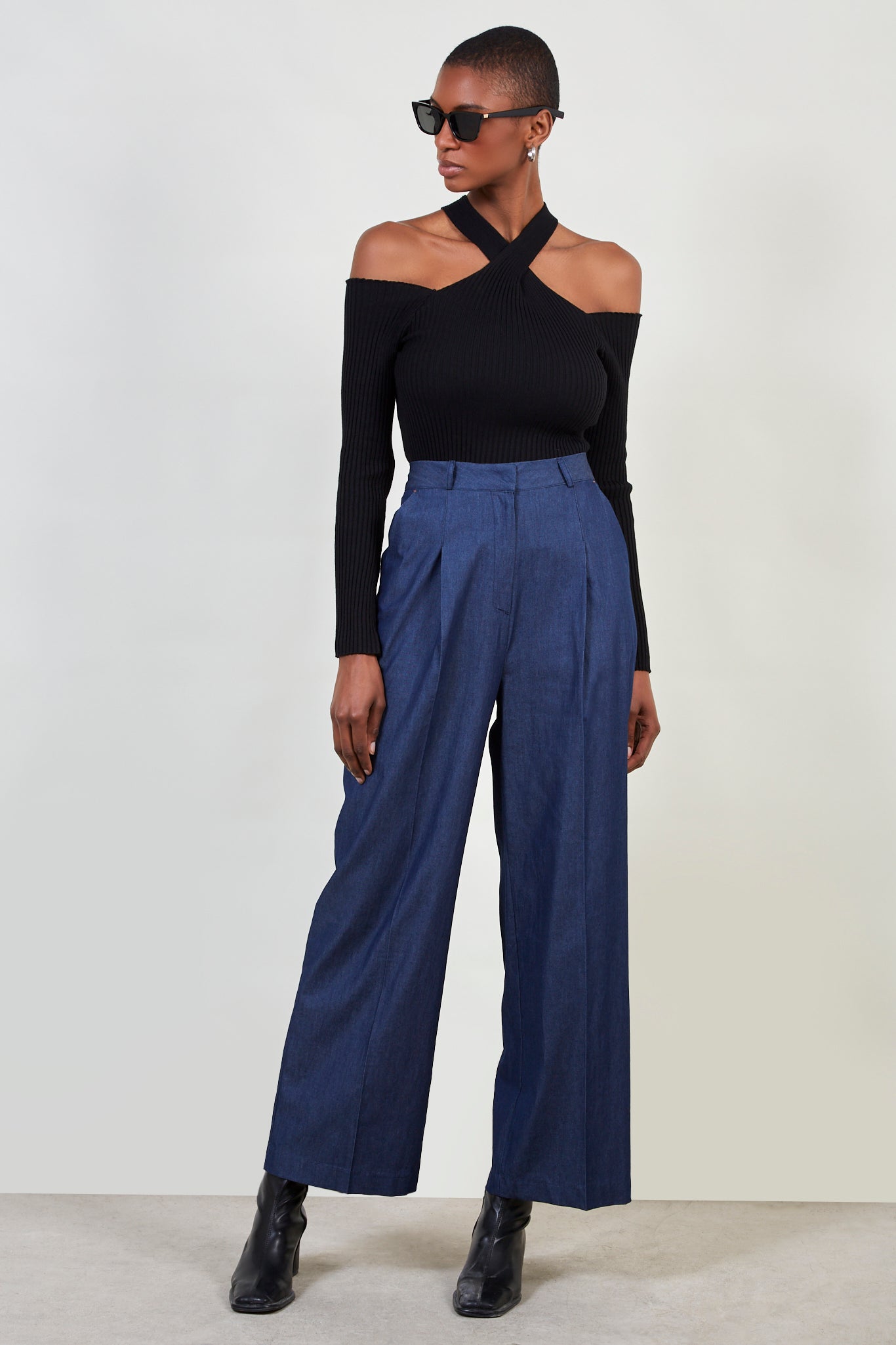 Dark denim tailored trousers_1