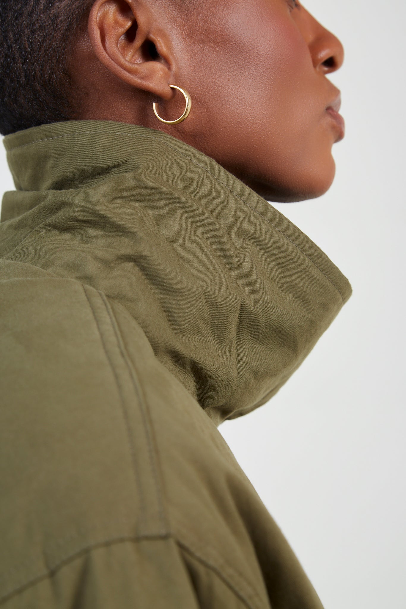 Dark khaki teddy lined cinch back parka_3