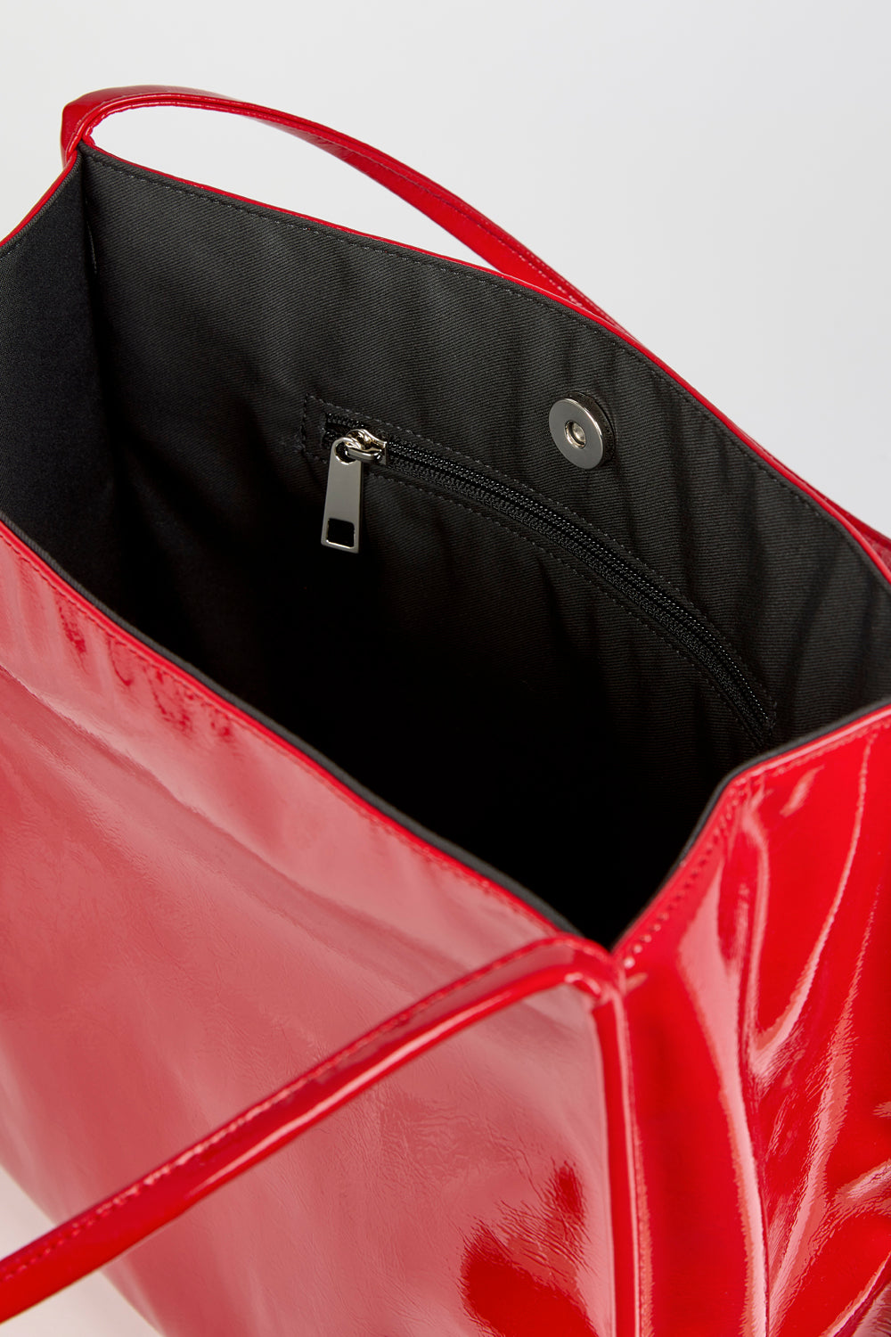 Deep red high shine PVC tote bag_3