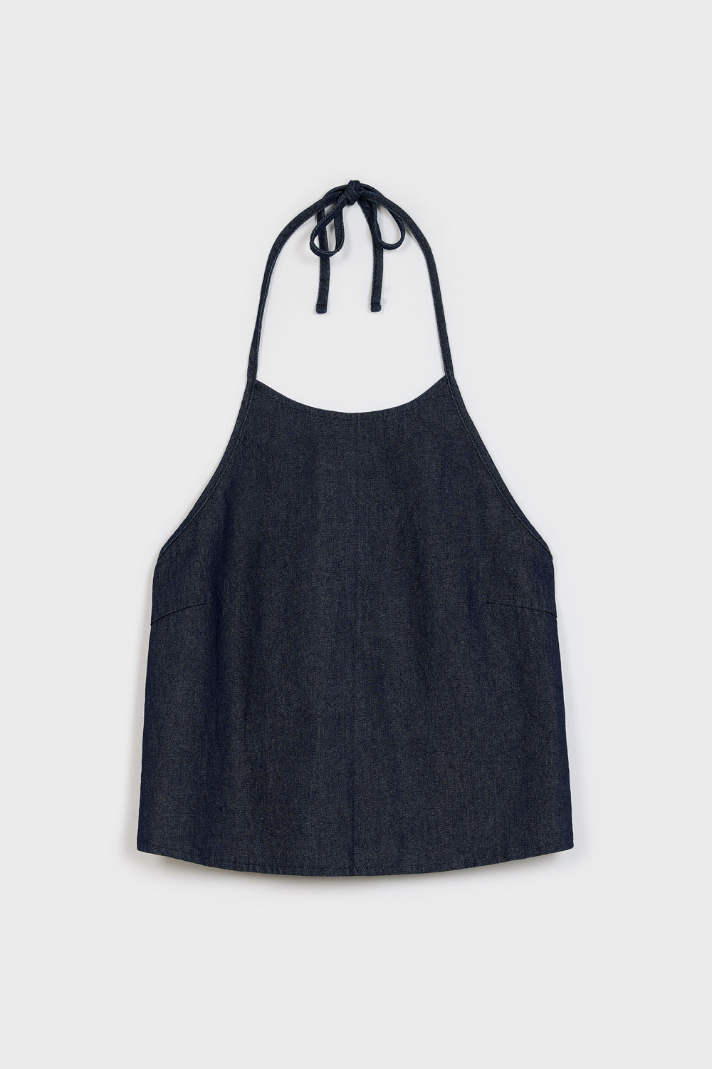 Denim open back halter neck top_6