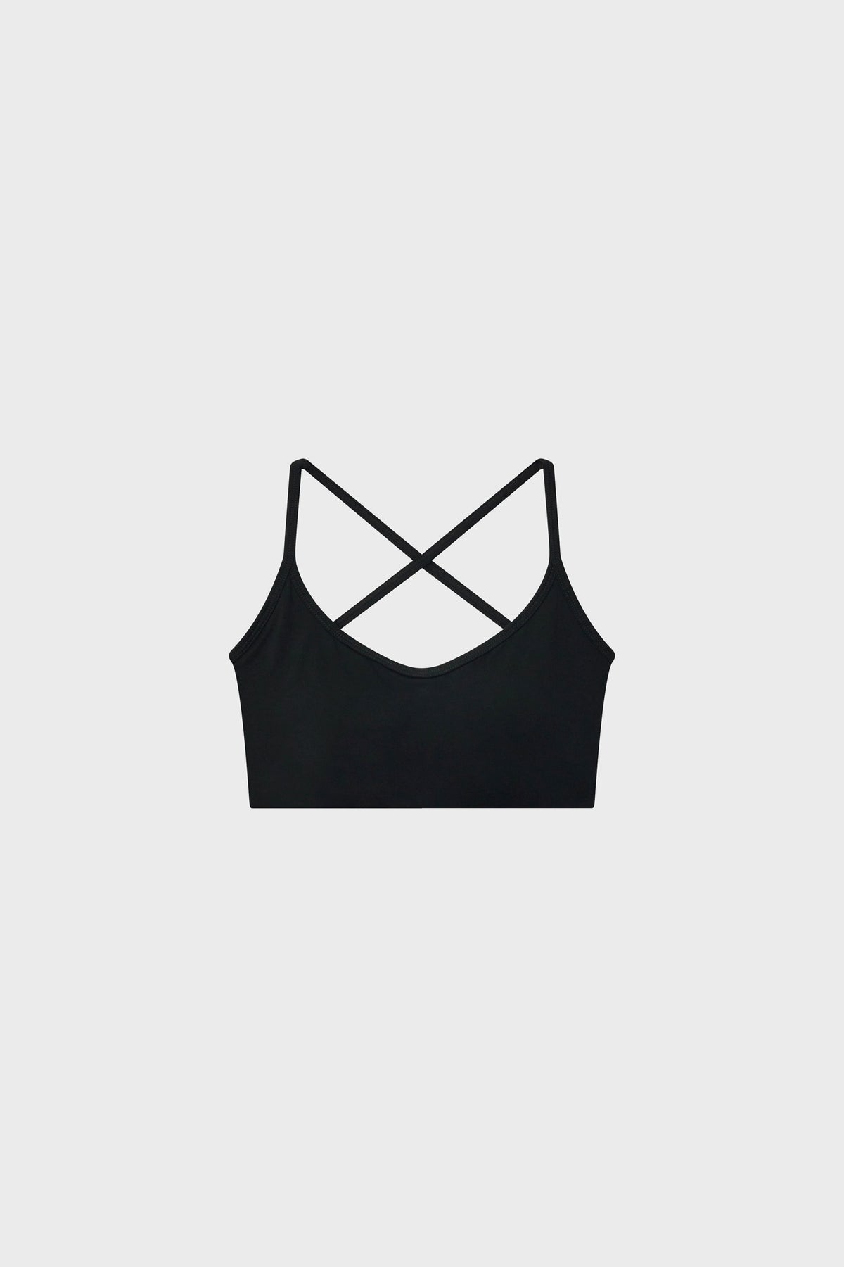 Black strappy back shrunken bralette_1