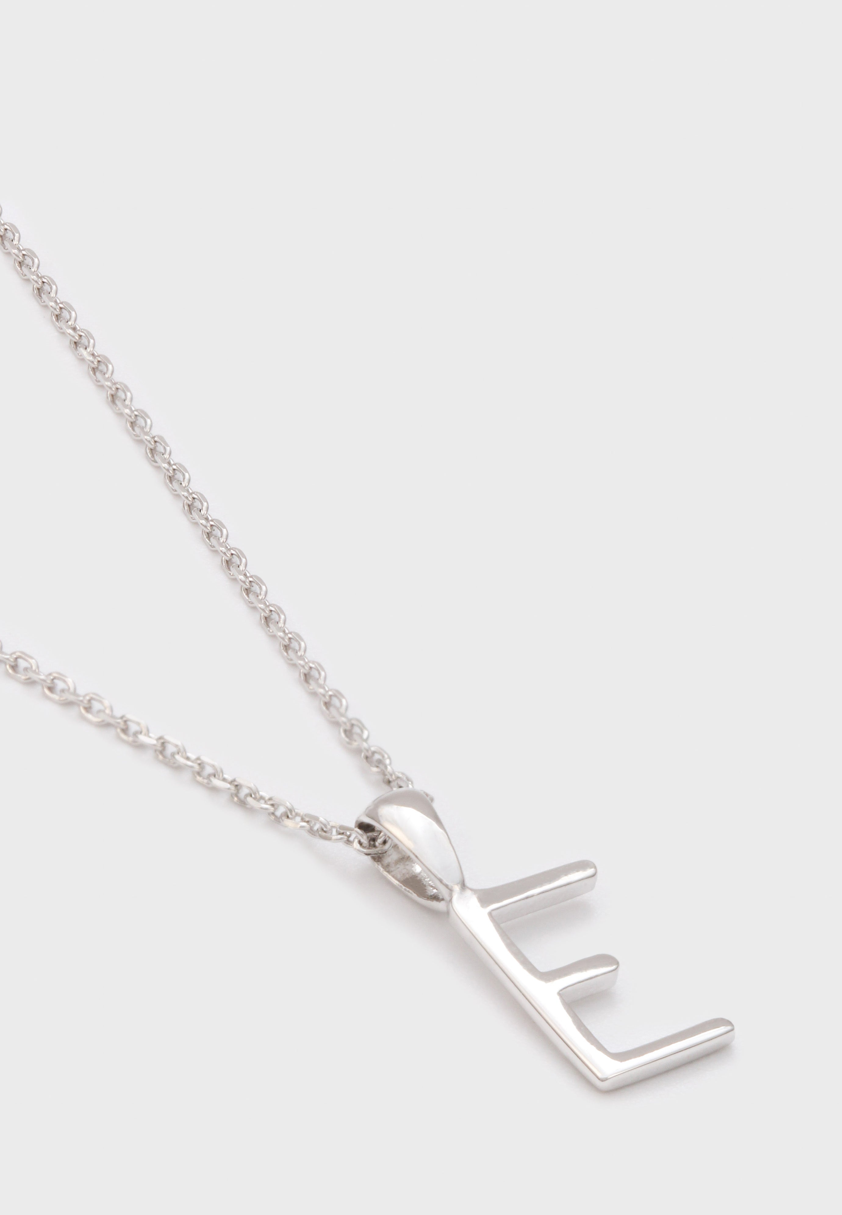 Charm necklace - Silver name initial letter 'E'_2