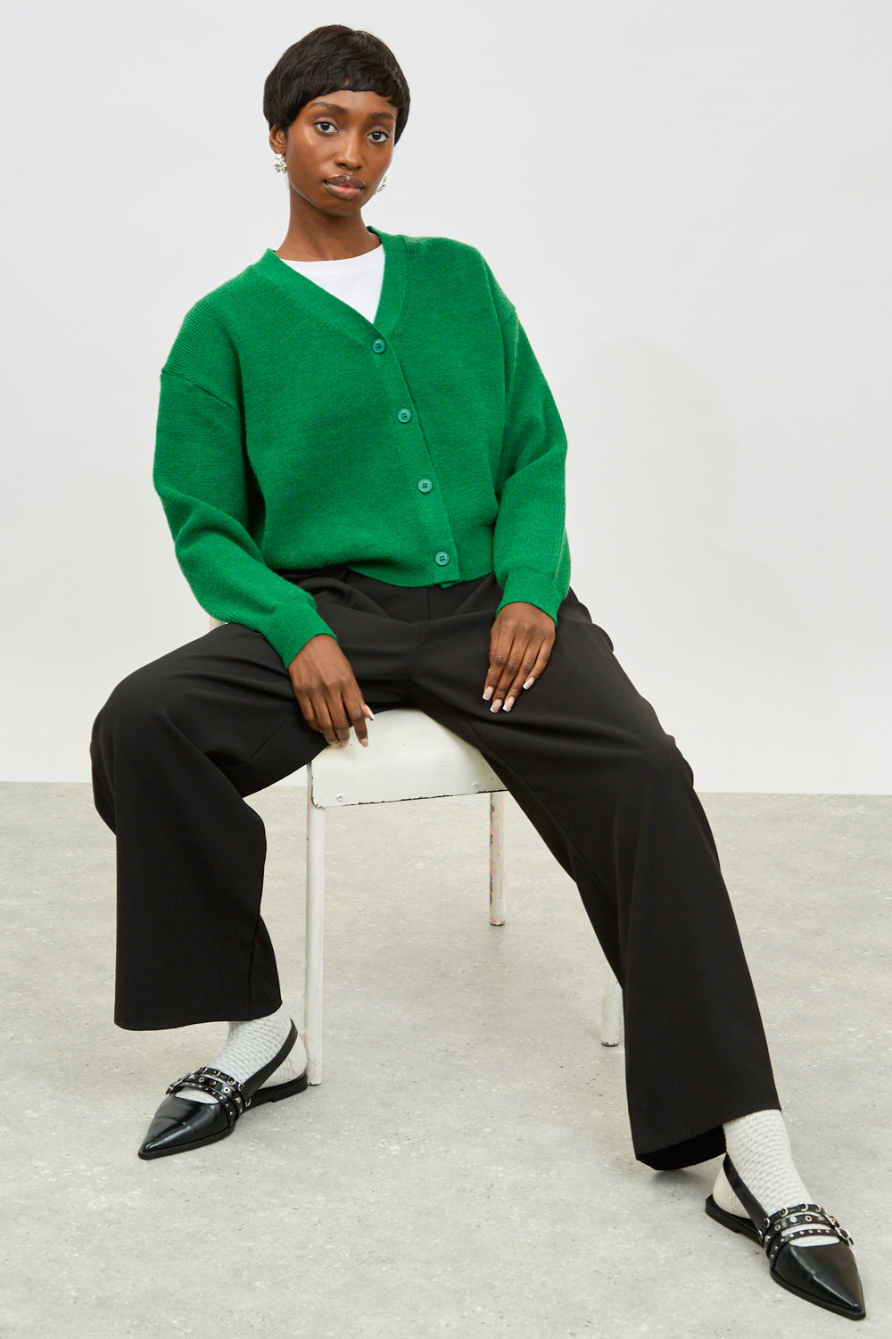 Emerald green smooth smart cardigan_5