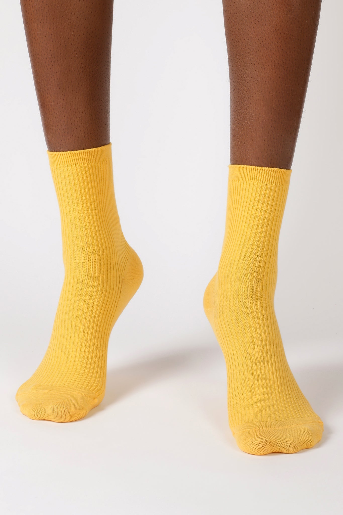 Bright yellow classic ribbed socks_2