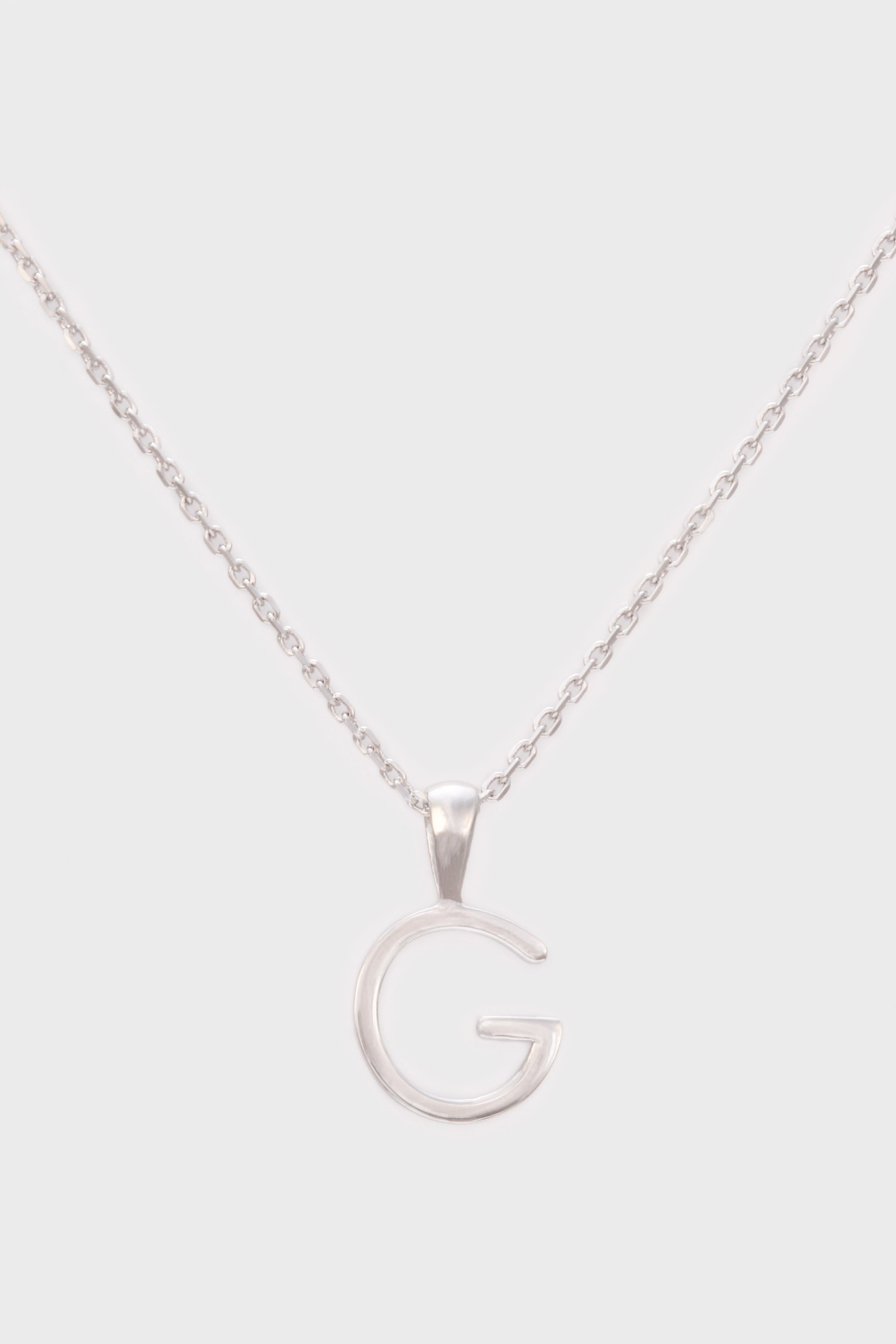 Charm necklace - Silver name initial letter 'G'_1