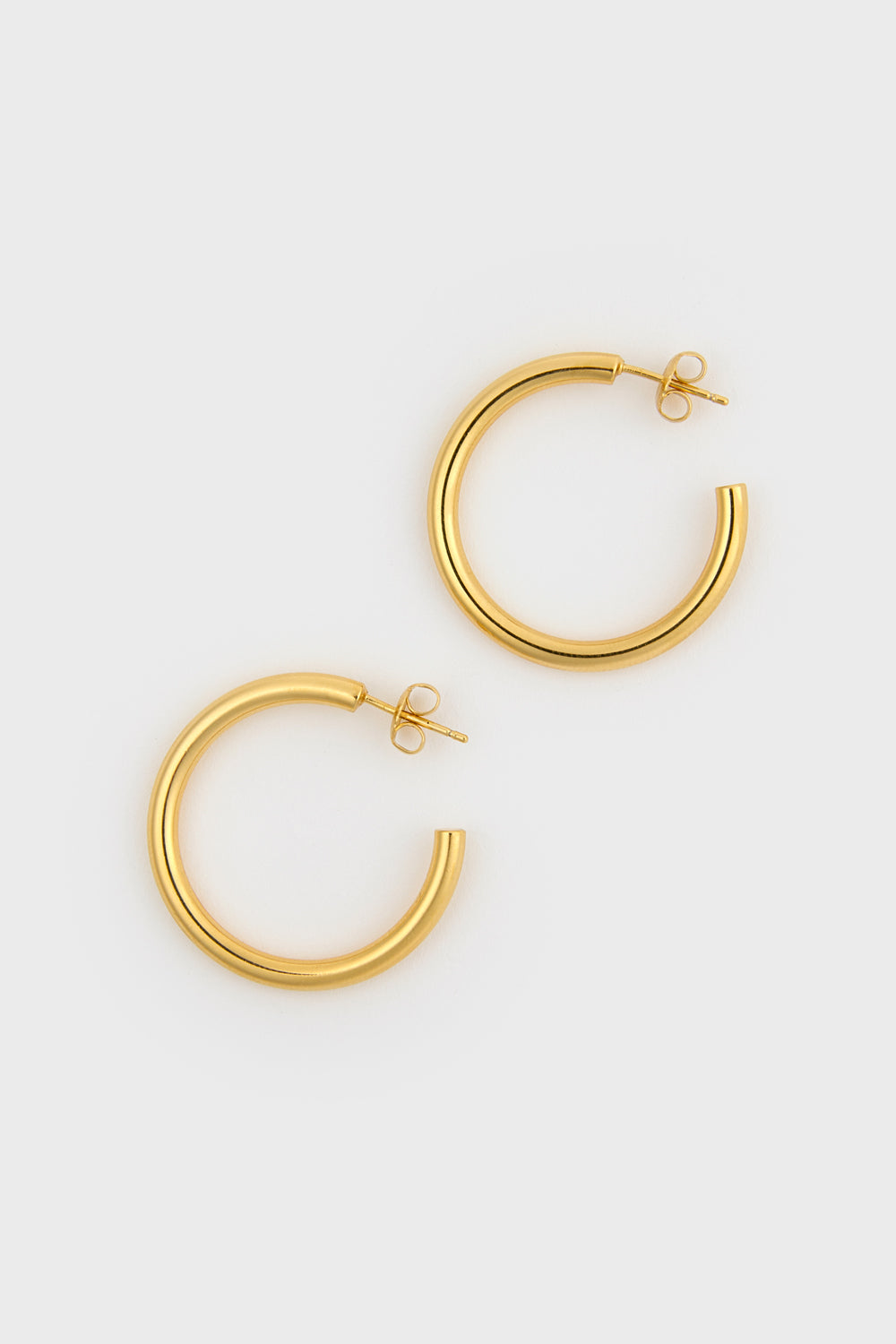 Gold 30mm thick perfect circle hoops_1