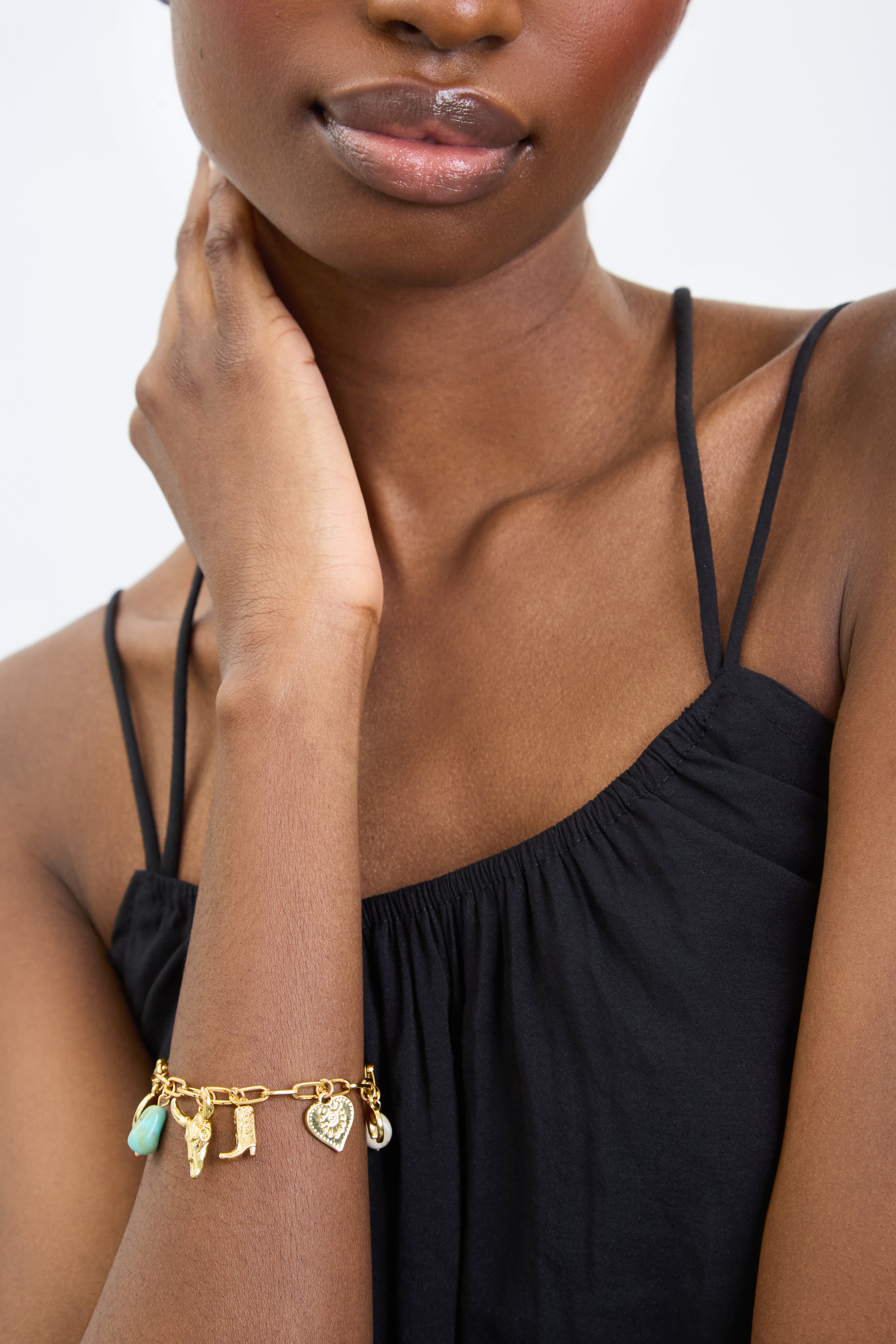 Gold cowboy charm bracelet_1