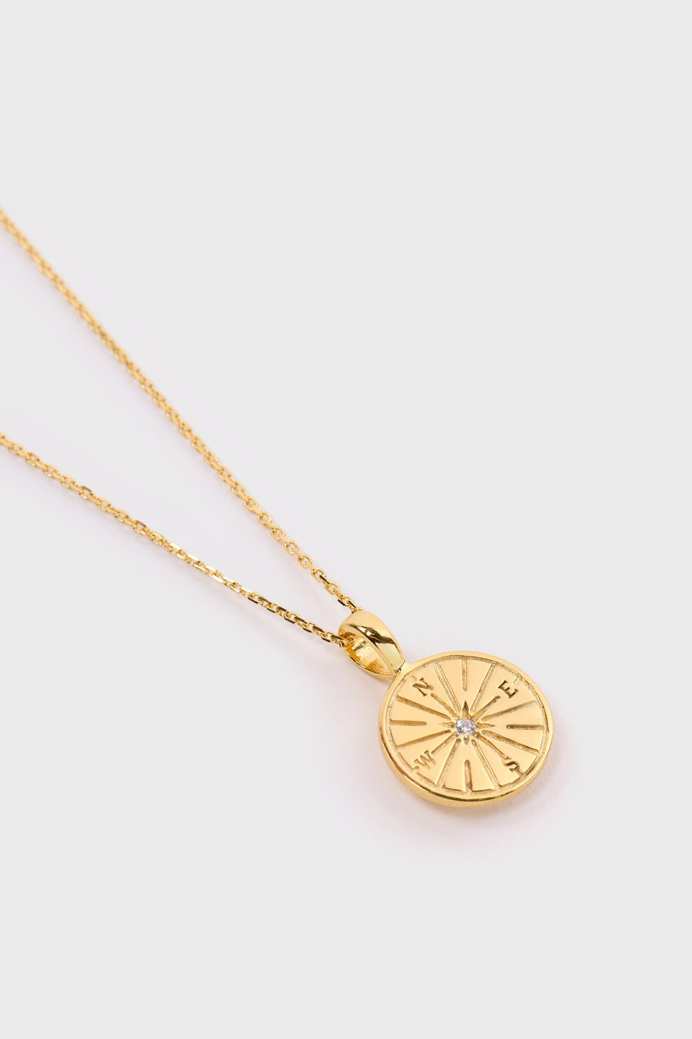 Gold diamante compass pendant necklace_3