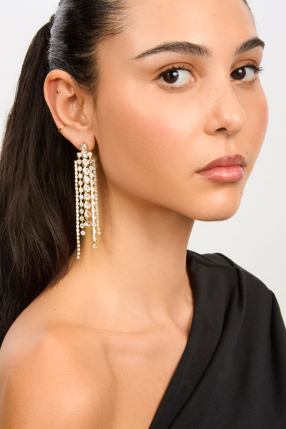 Gold drop diamante earrings_1