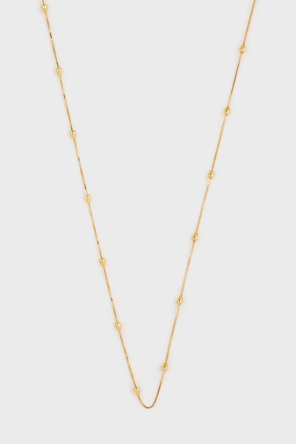 Gold droplet chain necklace_1