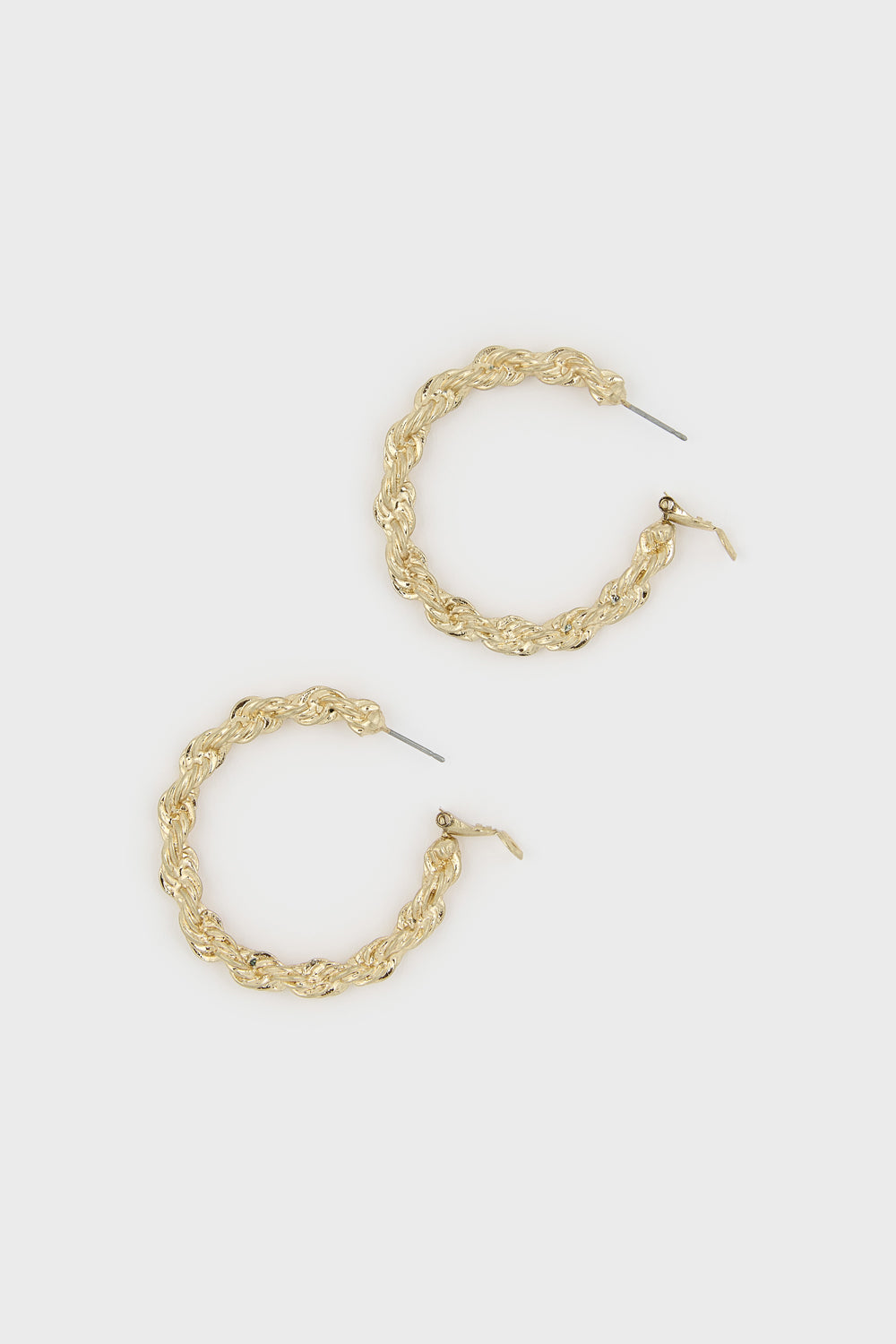 Gold large twisted hoop earrings_2