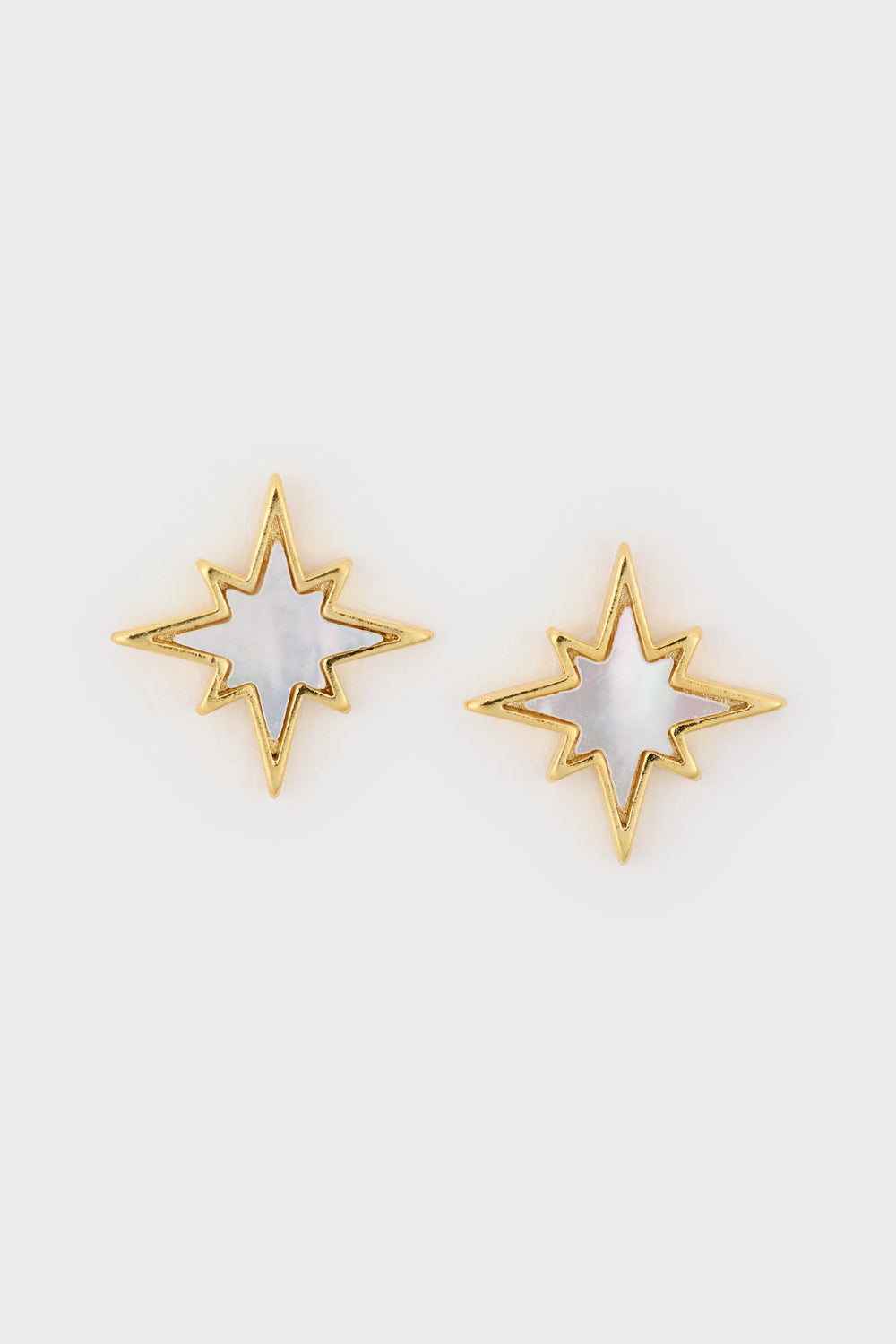 Gold opalescent star burst stud earrings_1