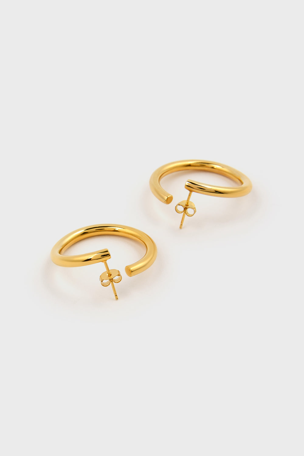 Gold thick spiral loop stud earrings_2