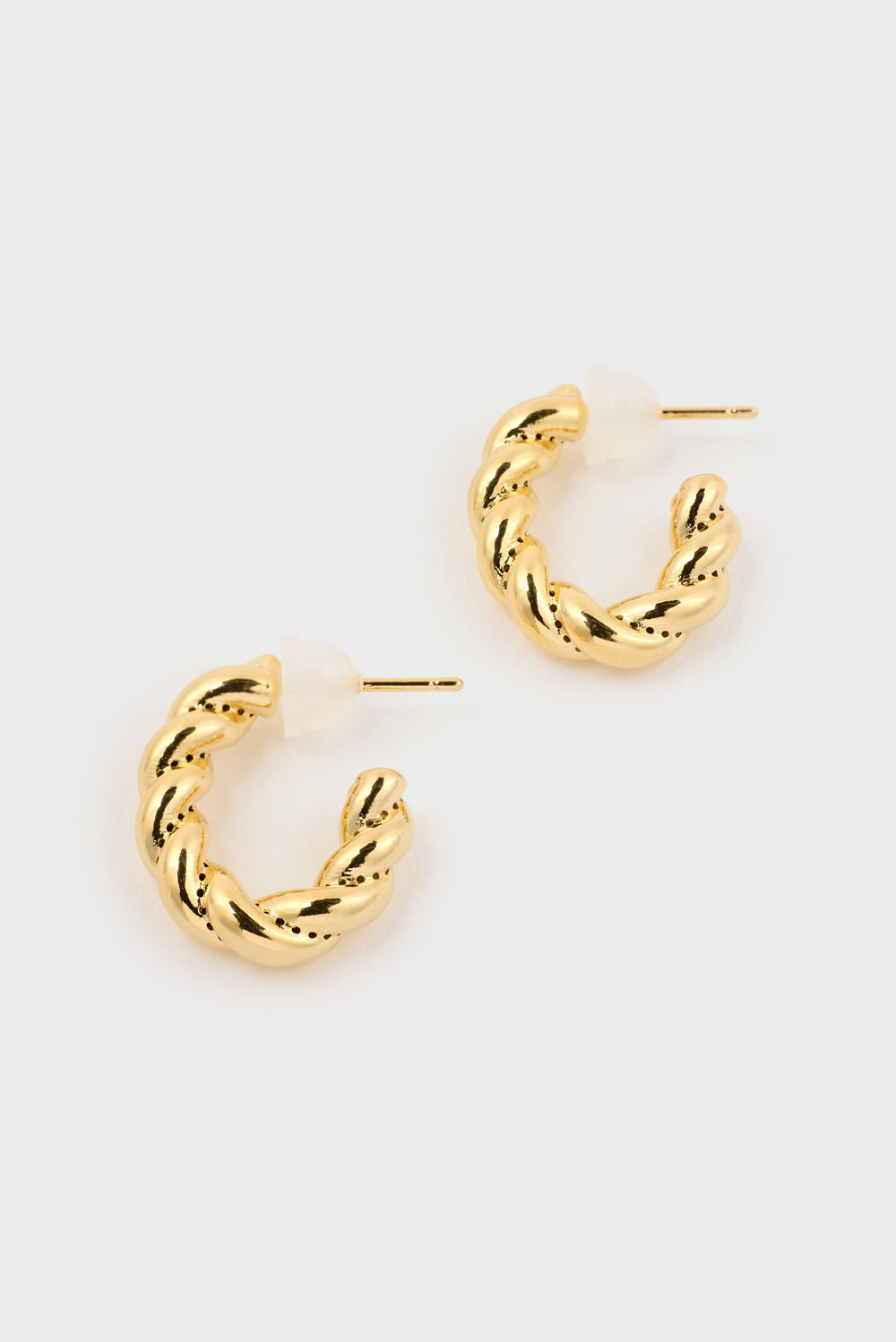 Gold thick spiral oval hoop earrings_2