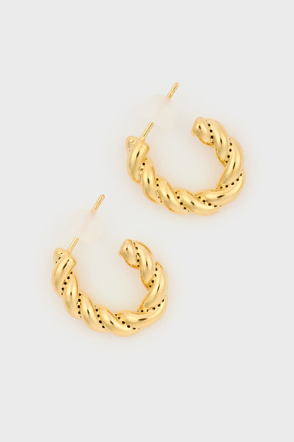 Gold thick spiral oval hoop earrings_3