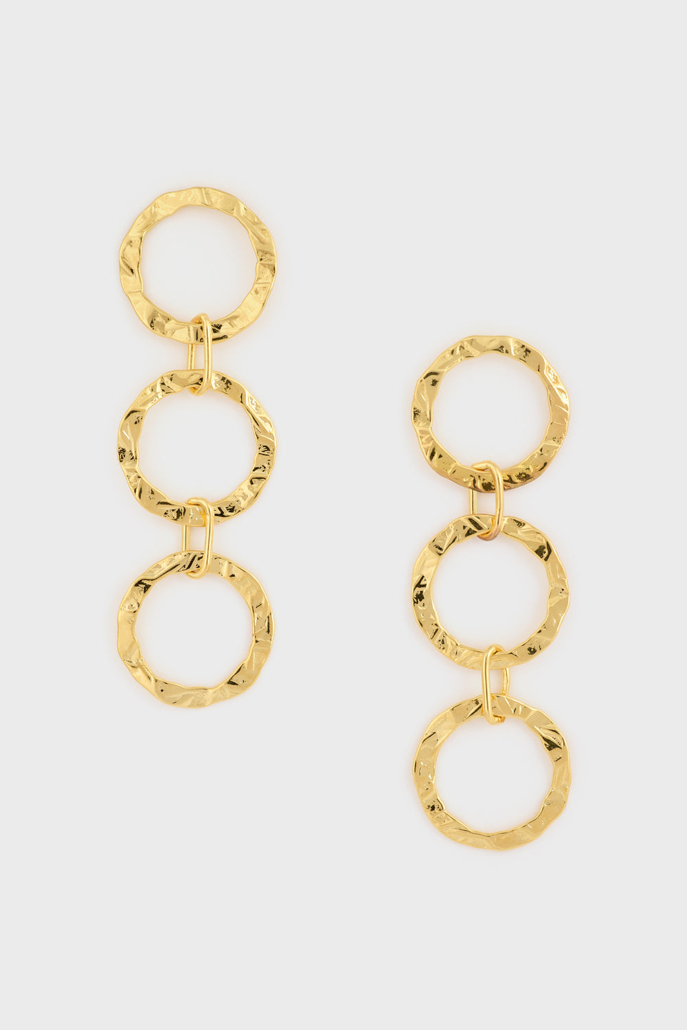 Gold triple circle drop earring_2
