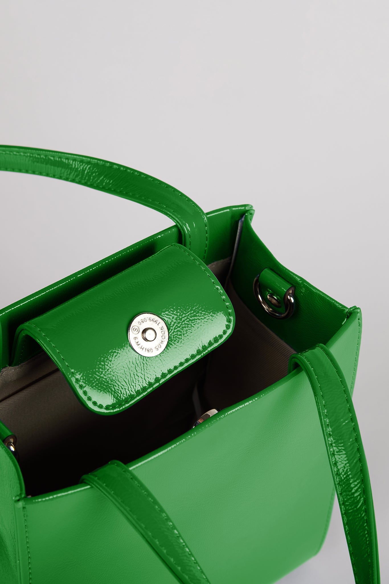 Green PVC mini tote cross body bag_4