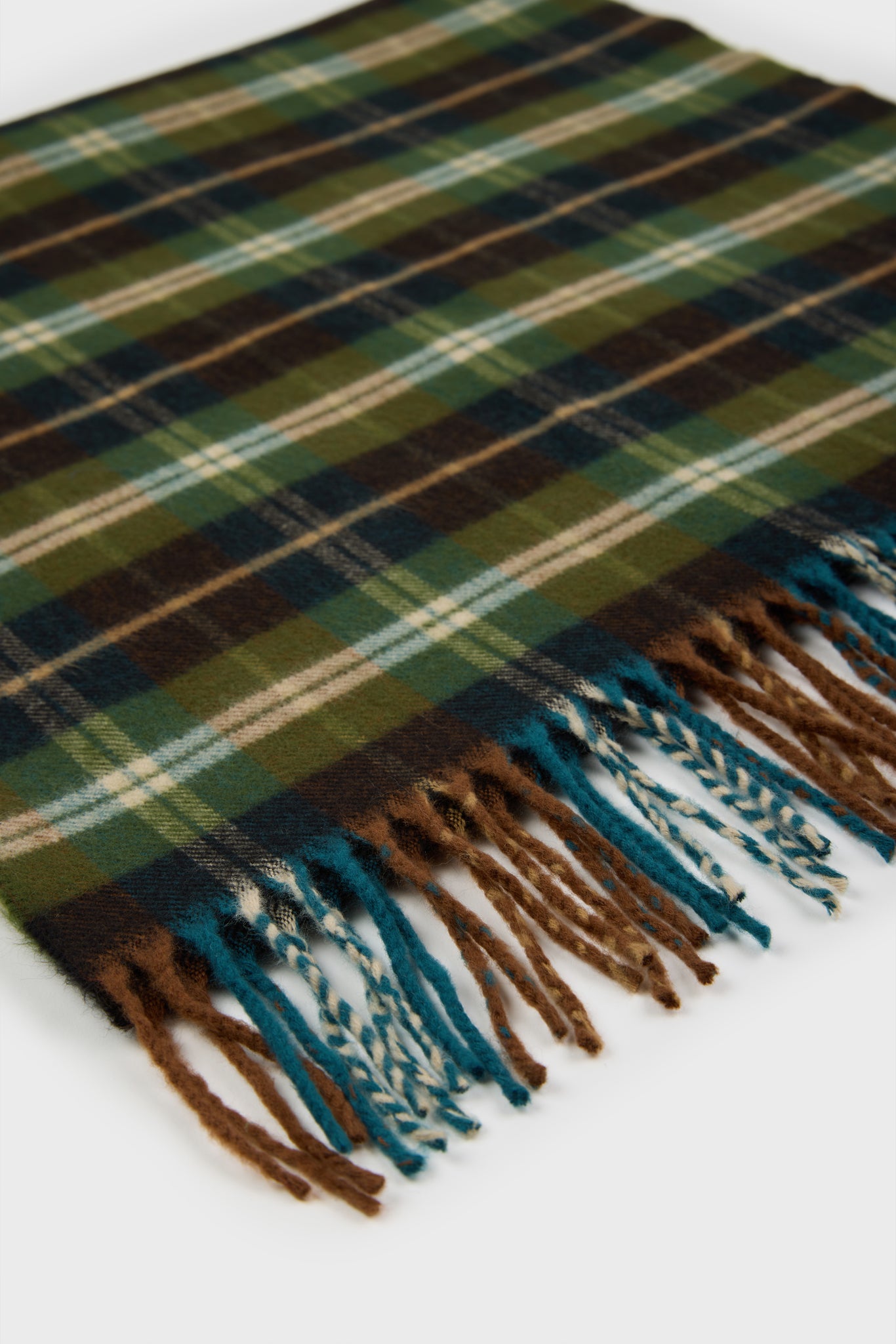 Green and ivory checked scarf_2