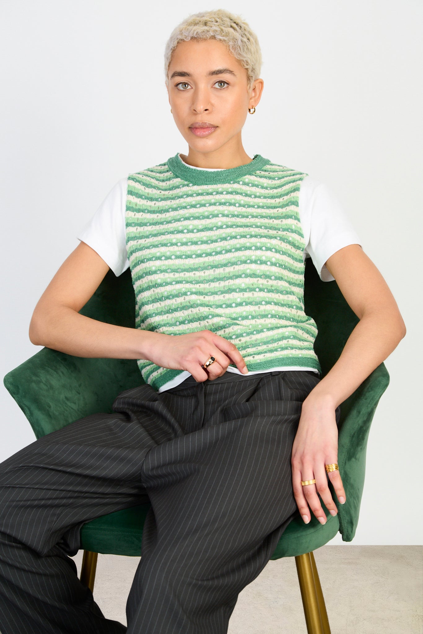 Green and white striped knit tank_5
