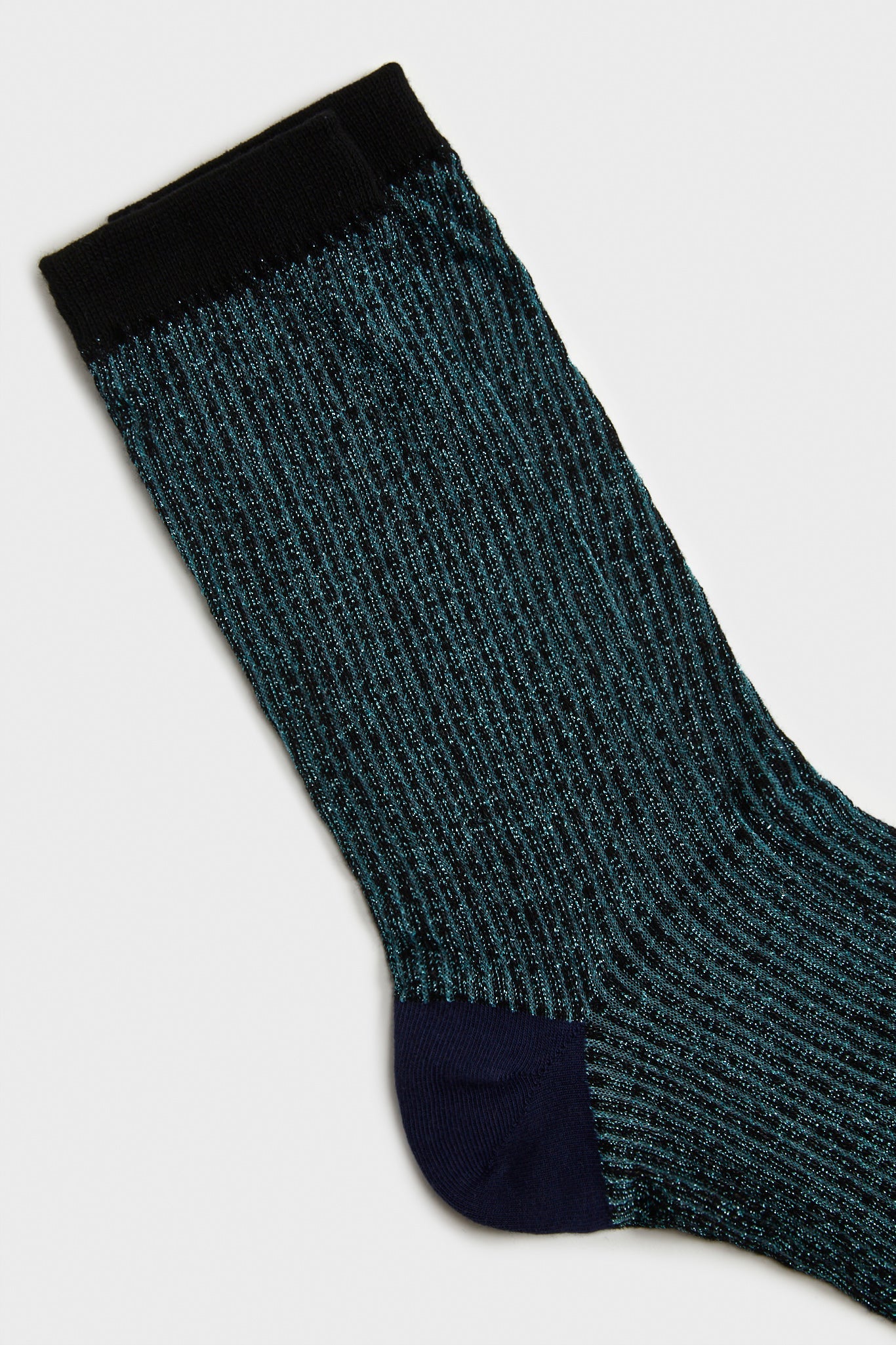 Green glitter striped multicolour socks_3