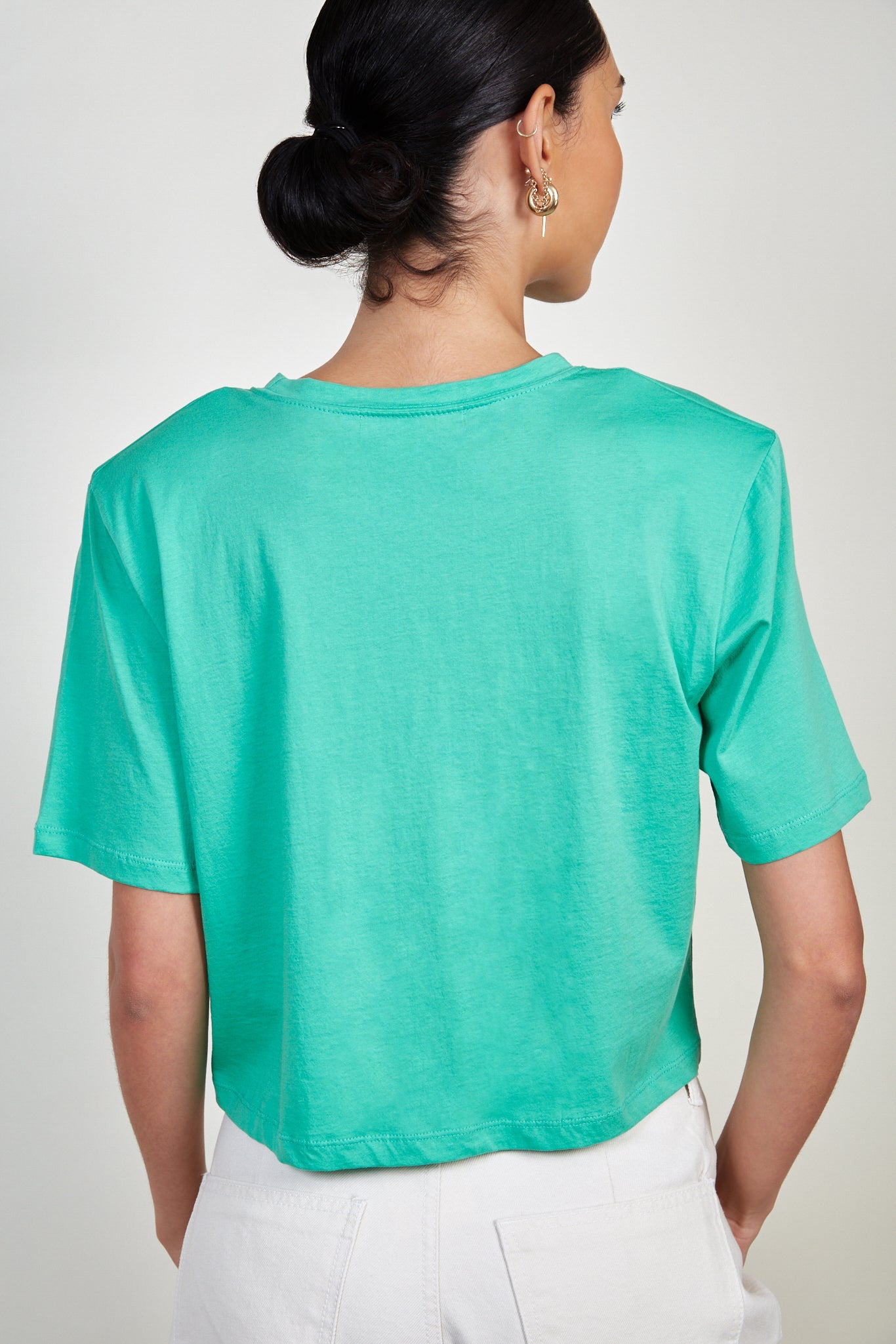 Green sharp shoulder tee_3