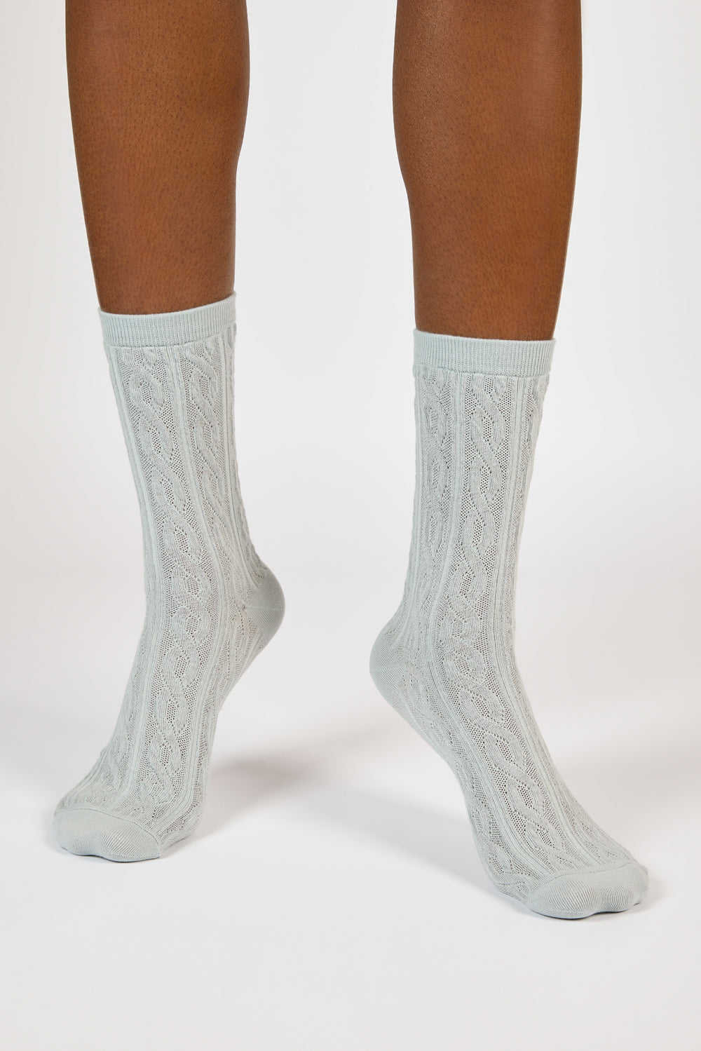 Grey mesh cableknit socks_2