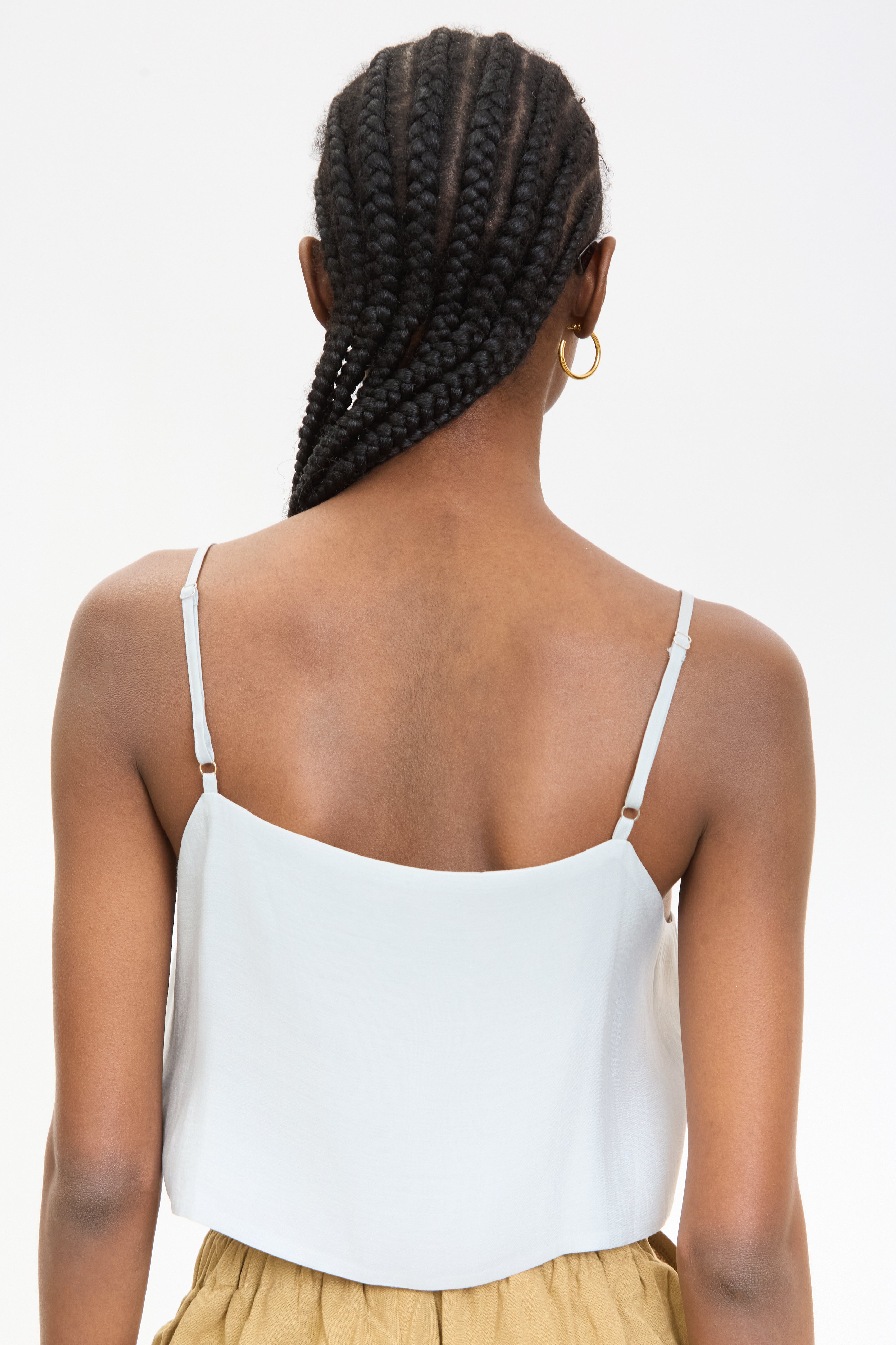 Grey satin wrap tank blouse_2