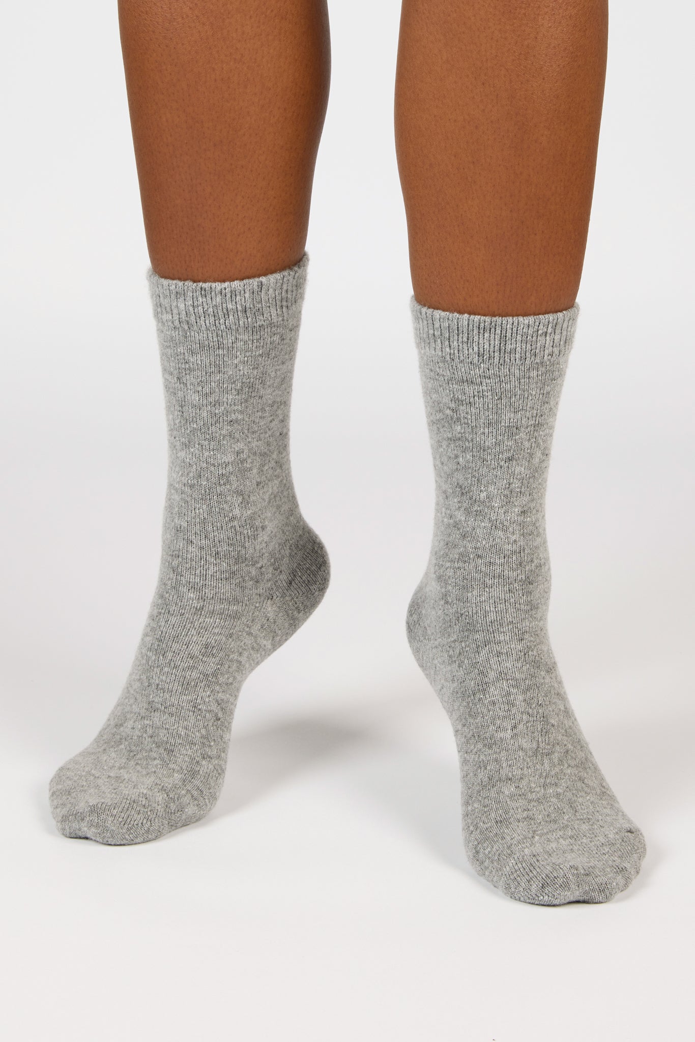 Grey smooth cashmere wool blend socks_4