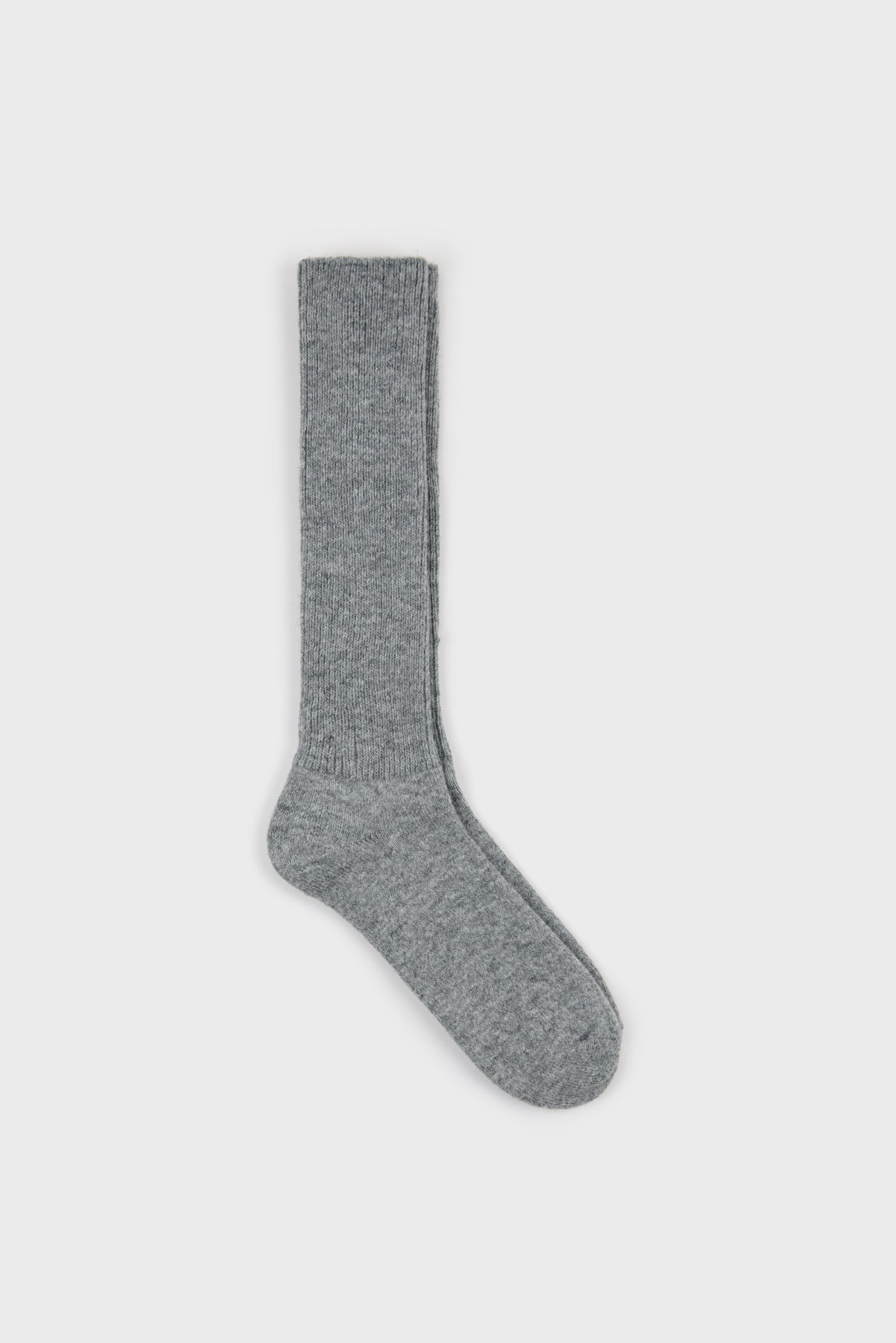 Dark thin ribbed long cashmere blend socks - Set of 3
