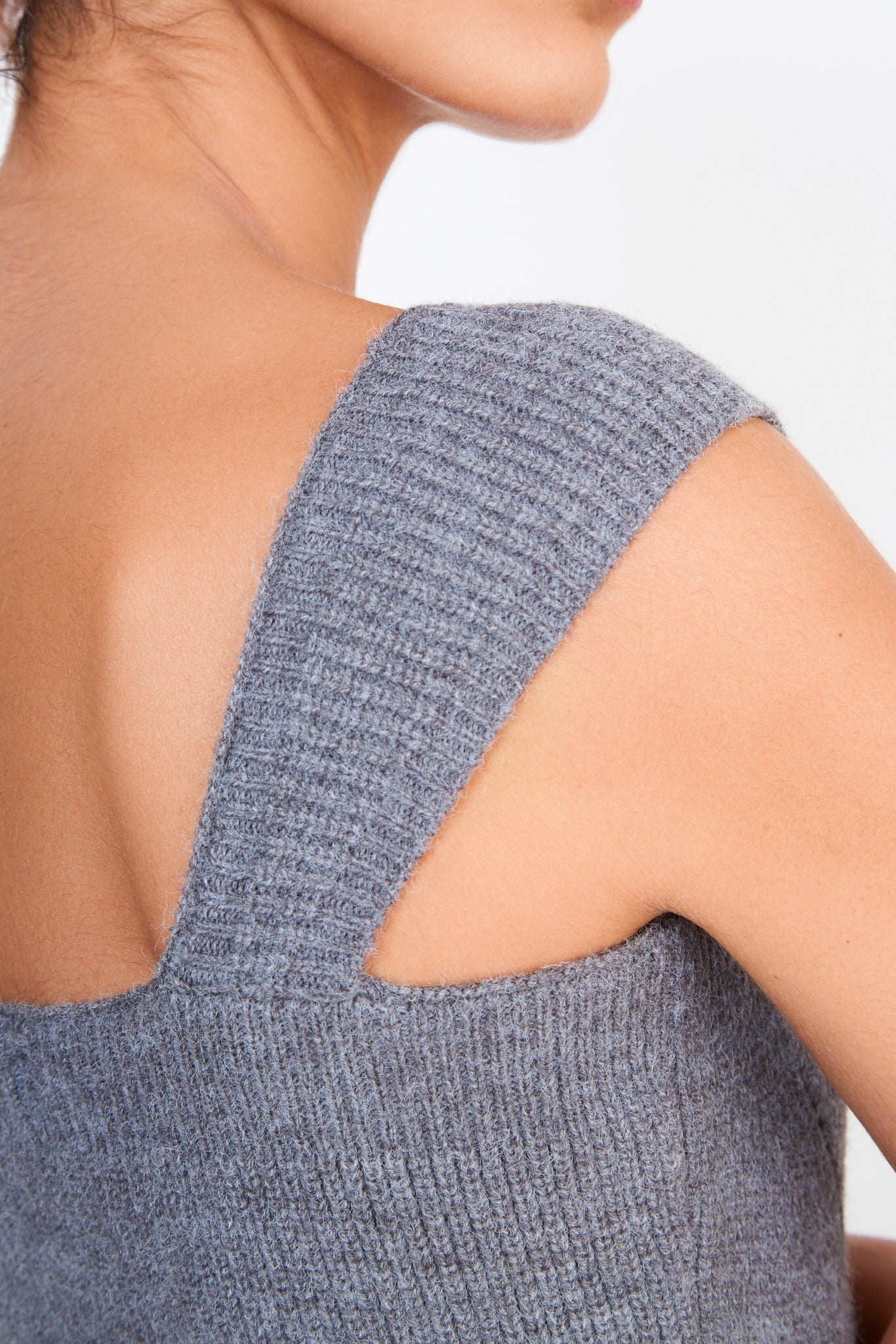 Grey wool blend knit mini dress_4