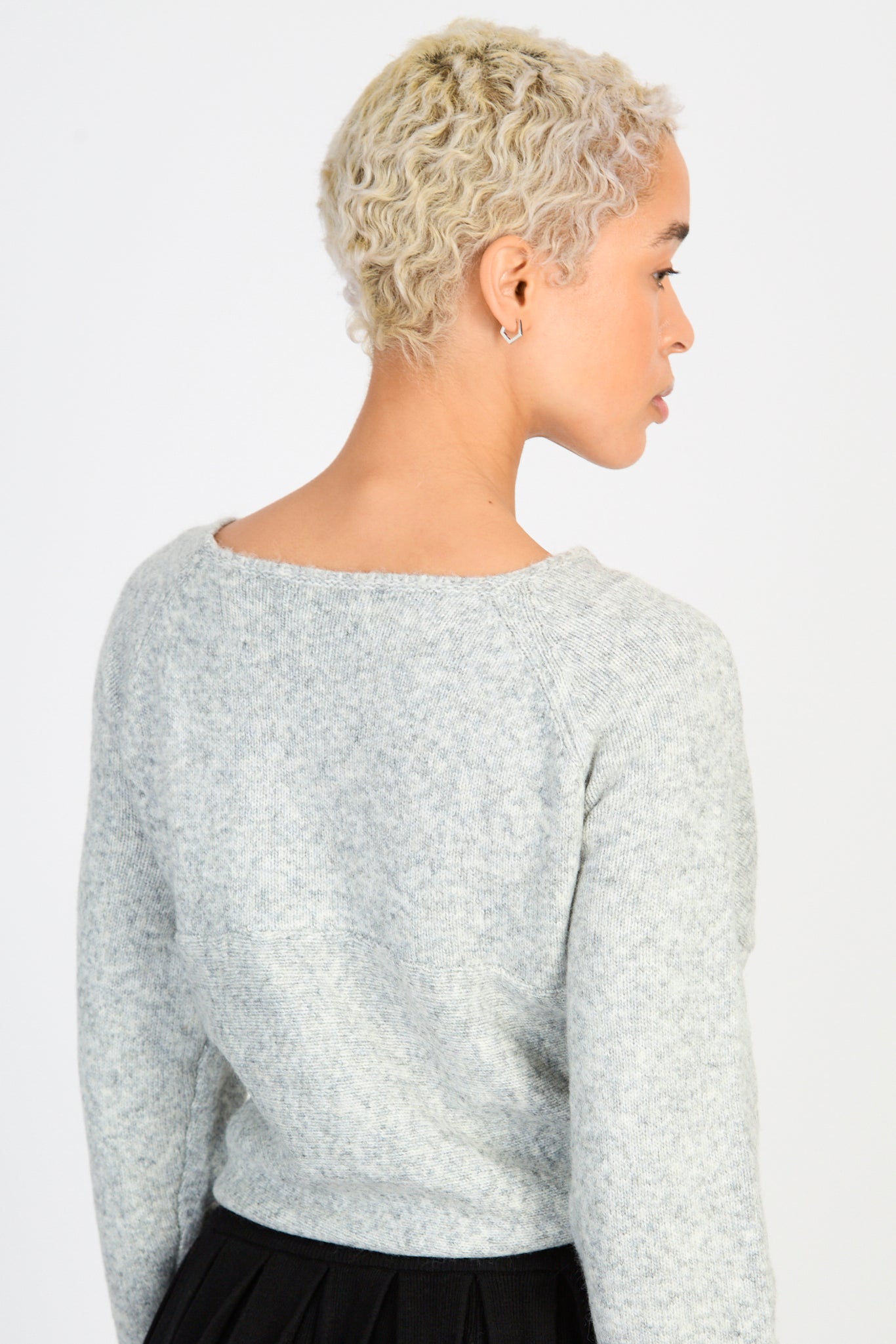 Heather grey wool blend cross front jumper_2