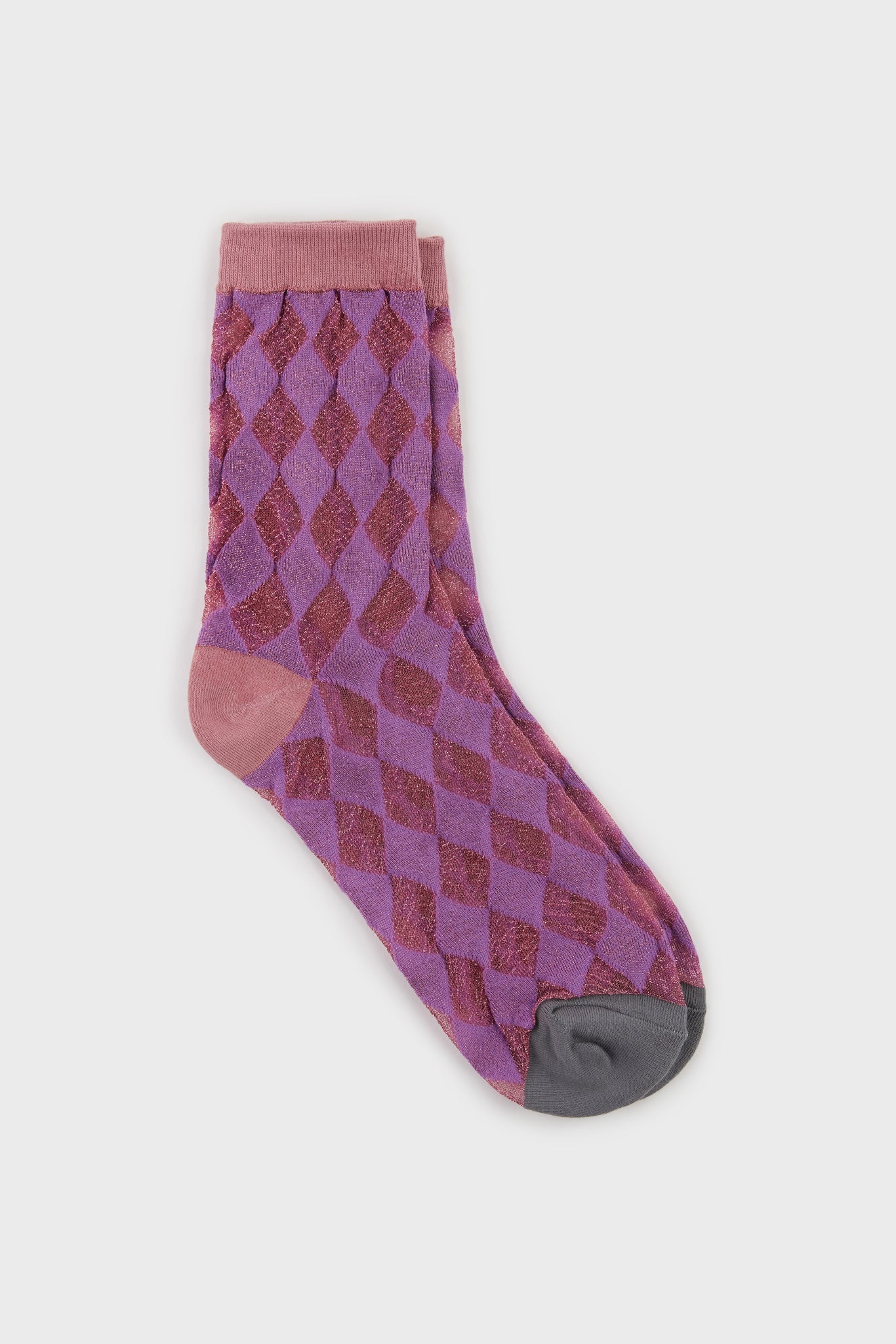 Hot pink sheer diamond socks_3