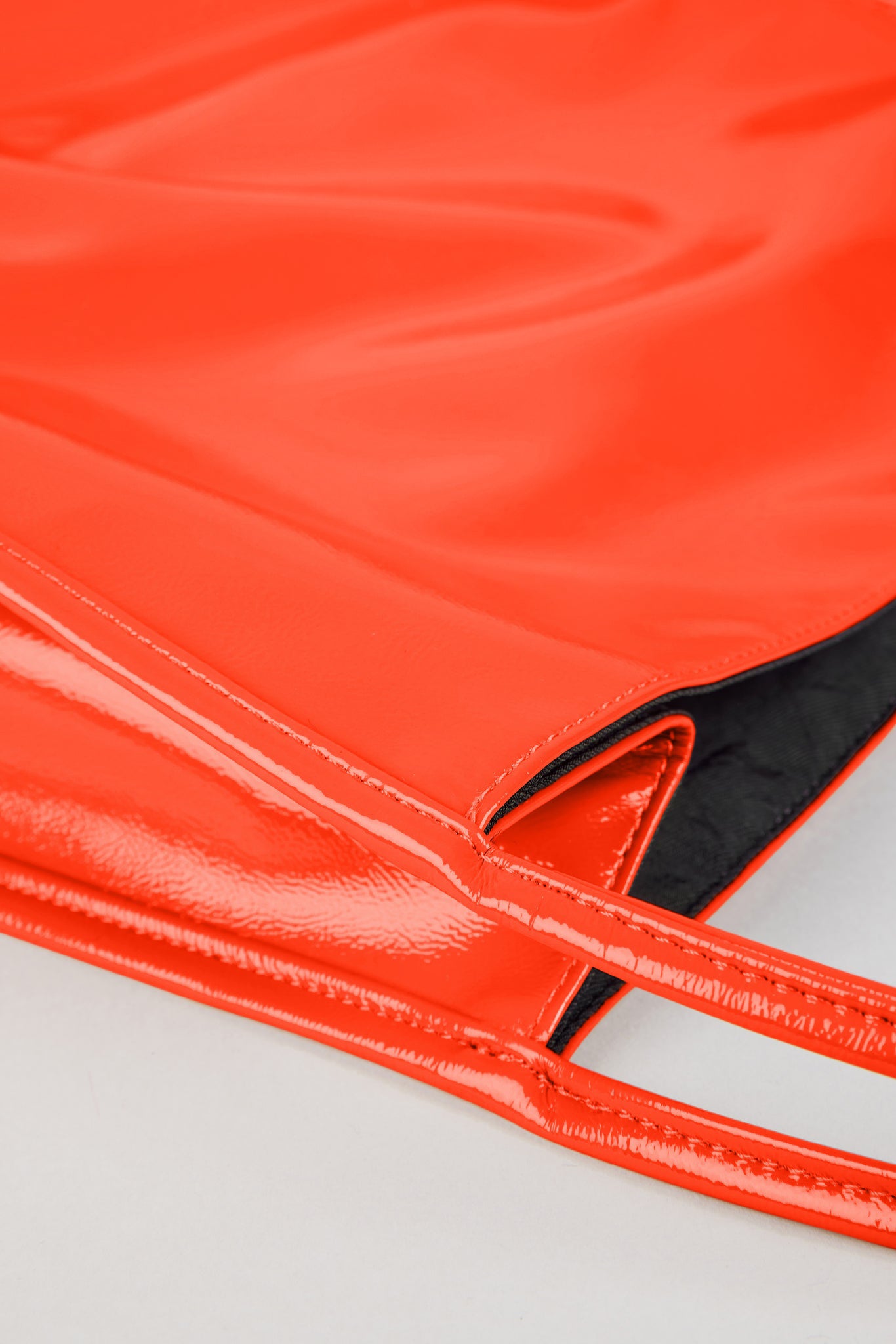 Orange high shine PVC tote bag_3