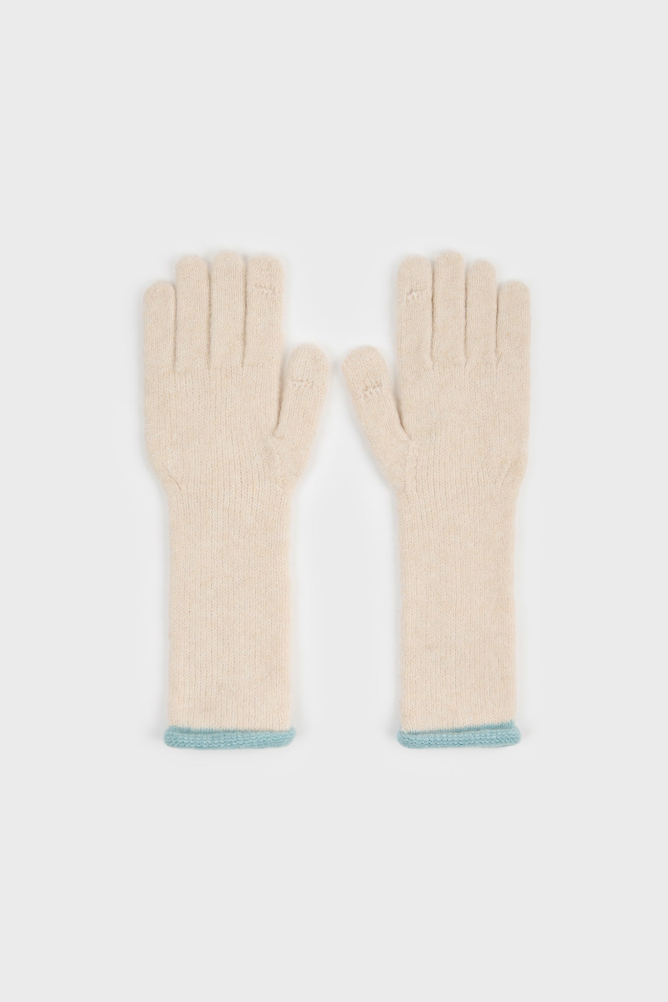 Ivory and contrast blue trim long gloves_2