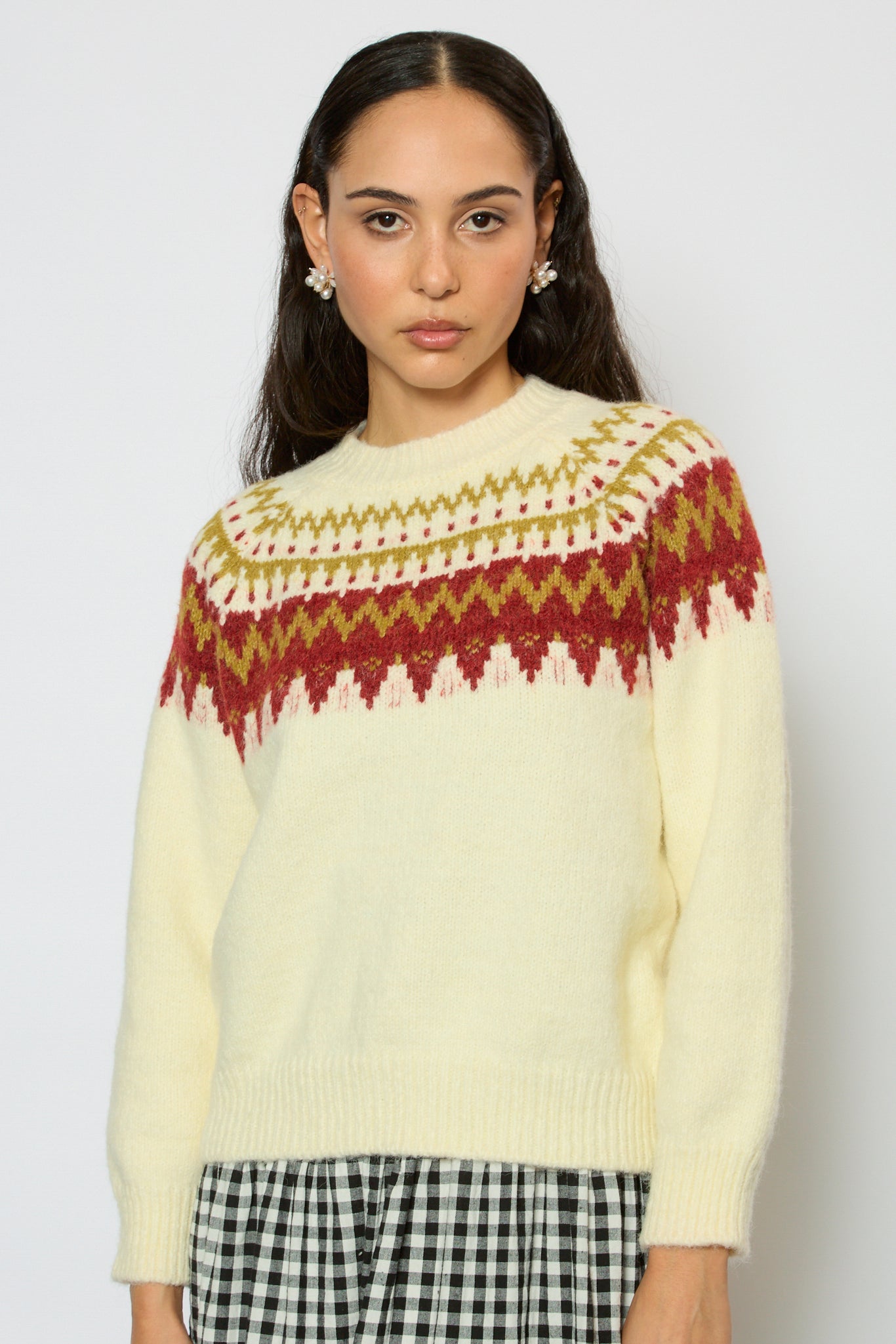 Ivory and red Fair Isle jumper_1